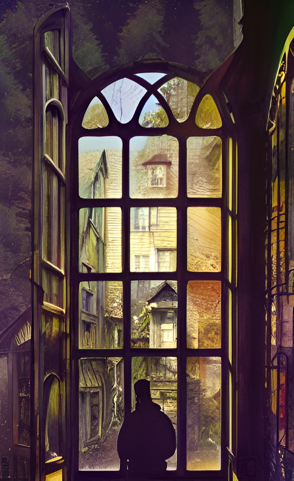 figures behind windows of a dark house preview