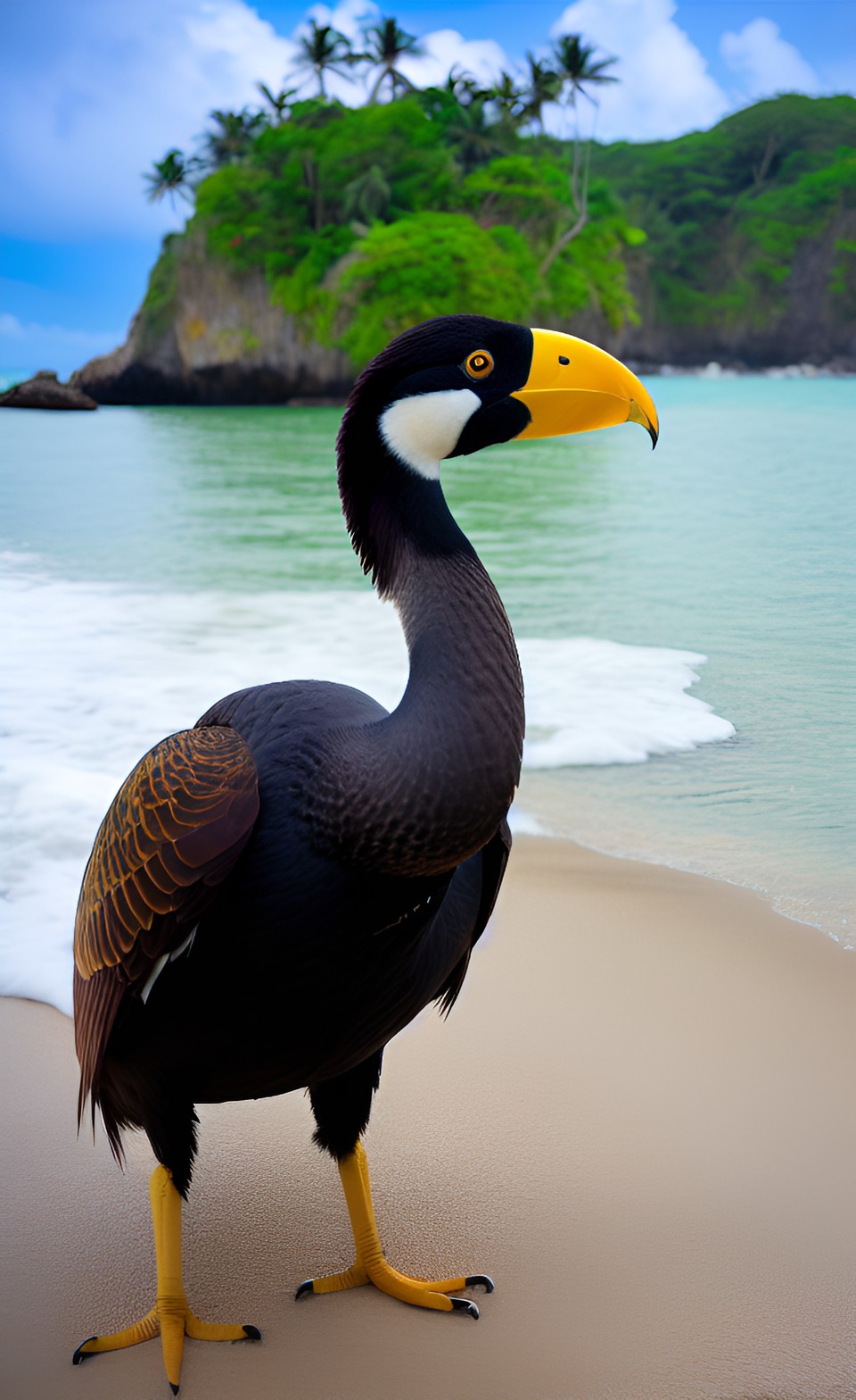 dodo bird standing on a tropical beach, amazing details, 12k preview