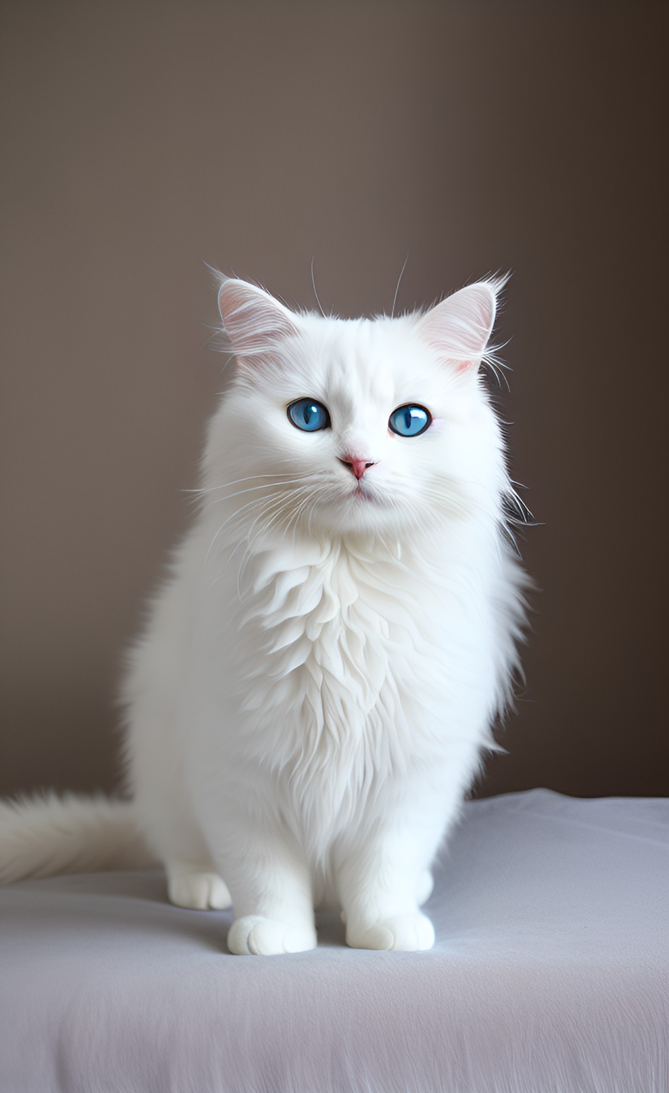 white fluffy cat preview