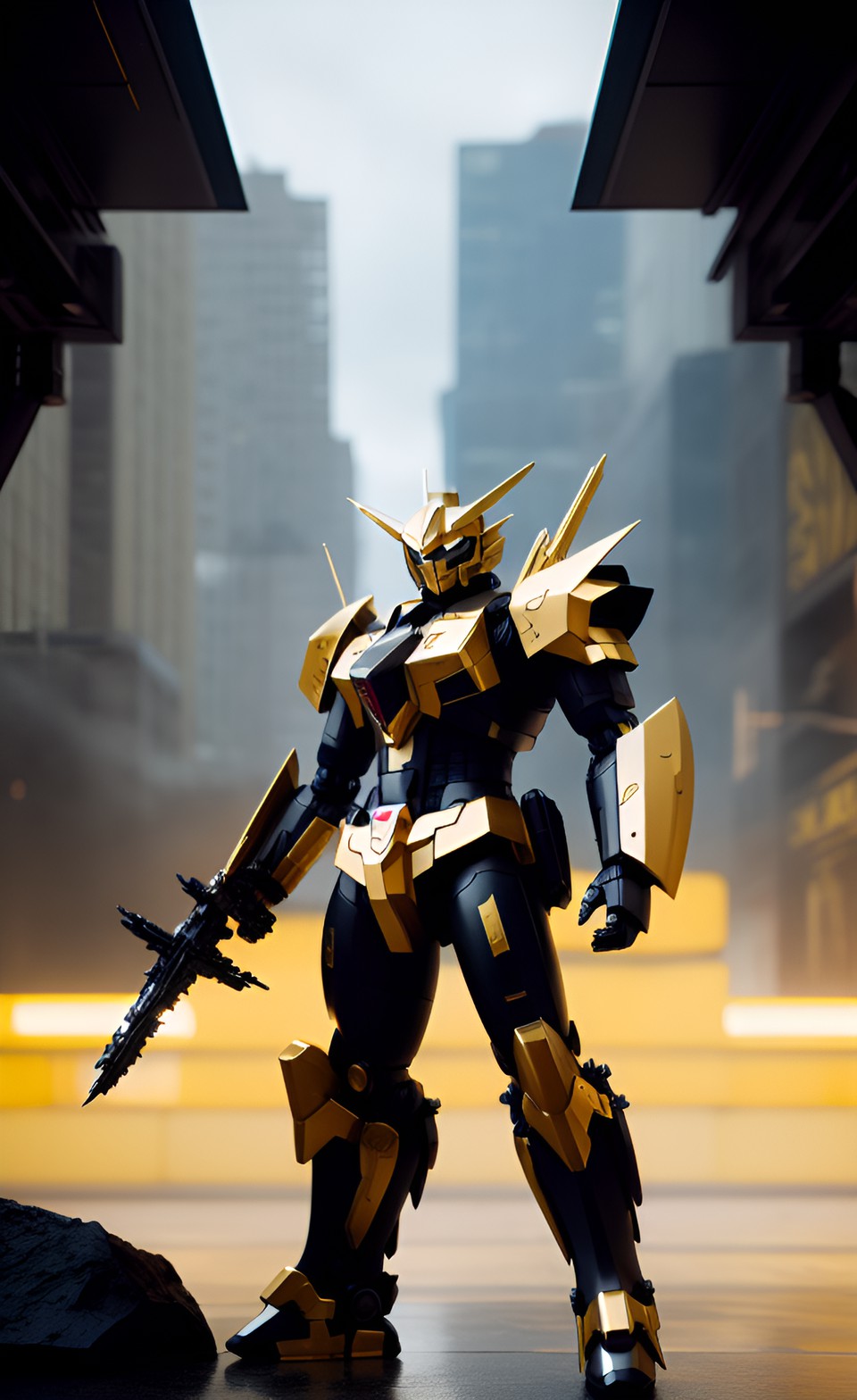 black and gold gundam, iron-blooded orphan style preview