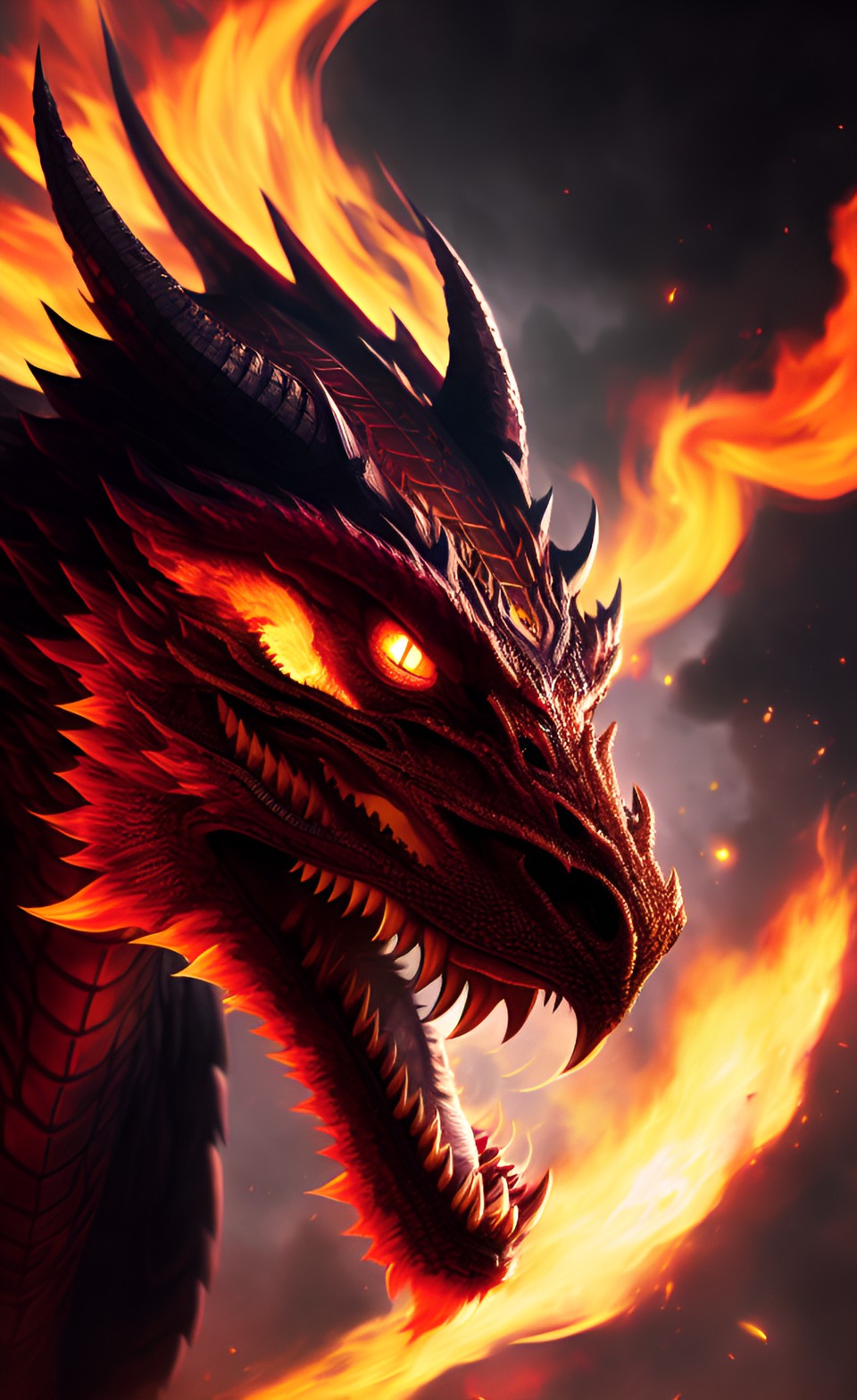 dragon fire angry eyes nıght stars preview