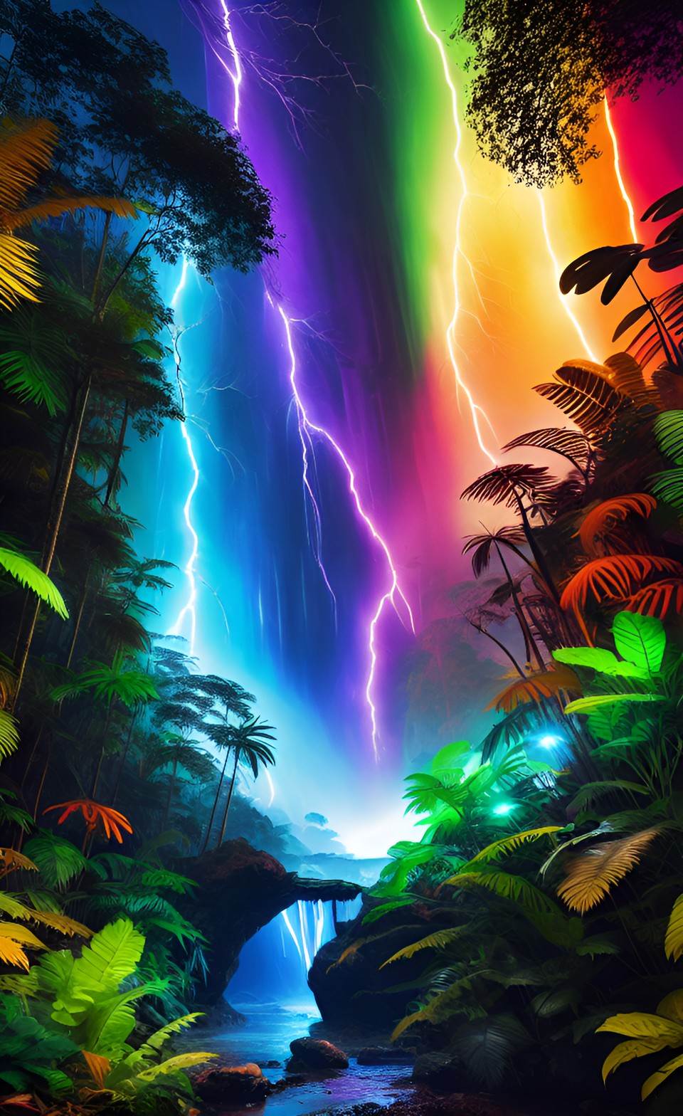 rainbow lightning, in the jungle preview