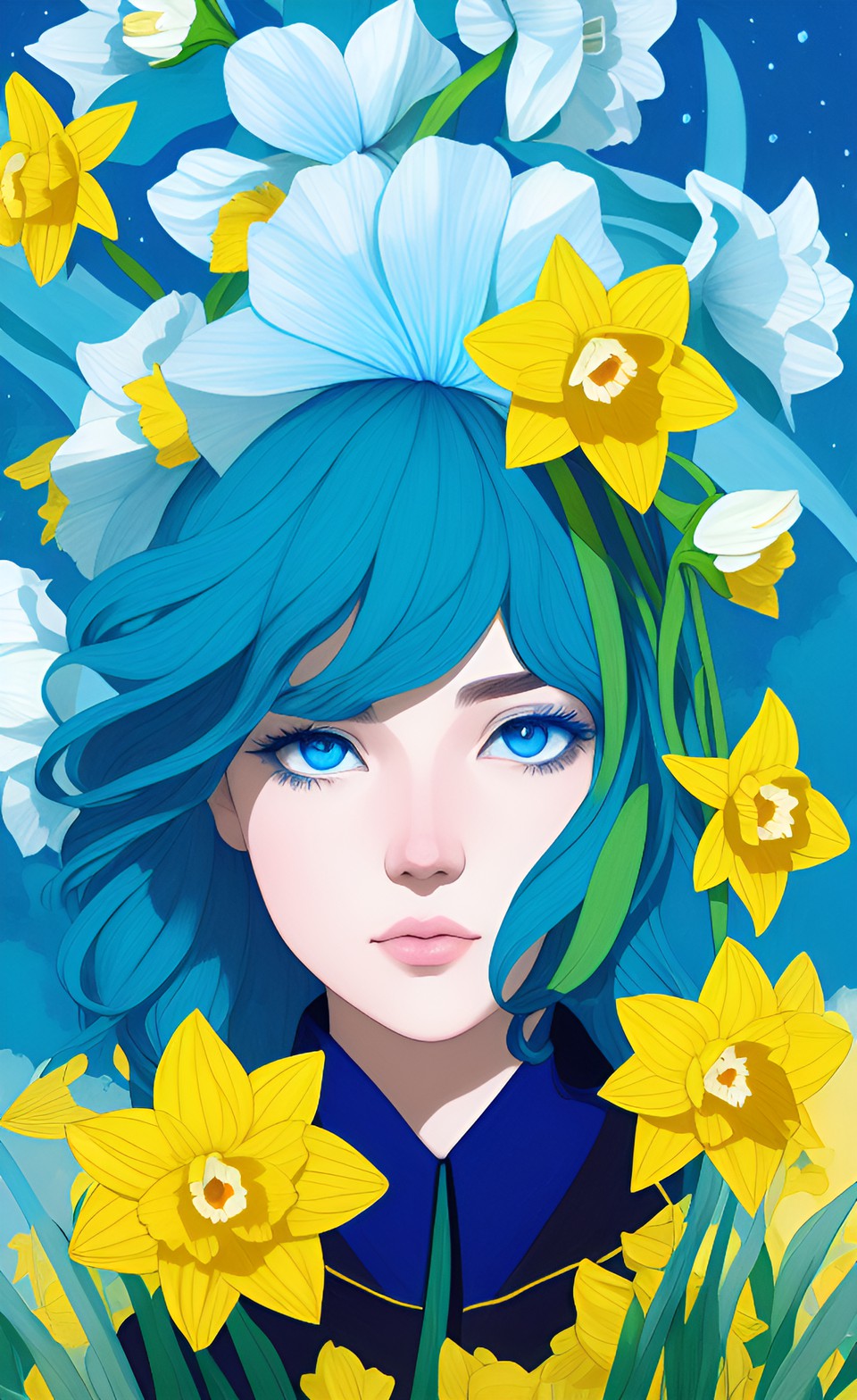 Daffodil II - daffodil with a blue eye in the middle preview