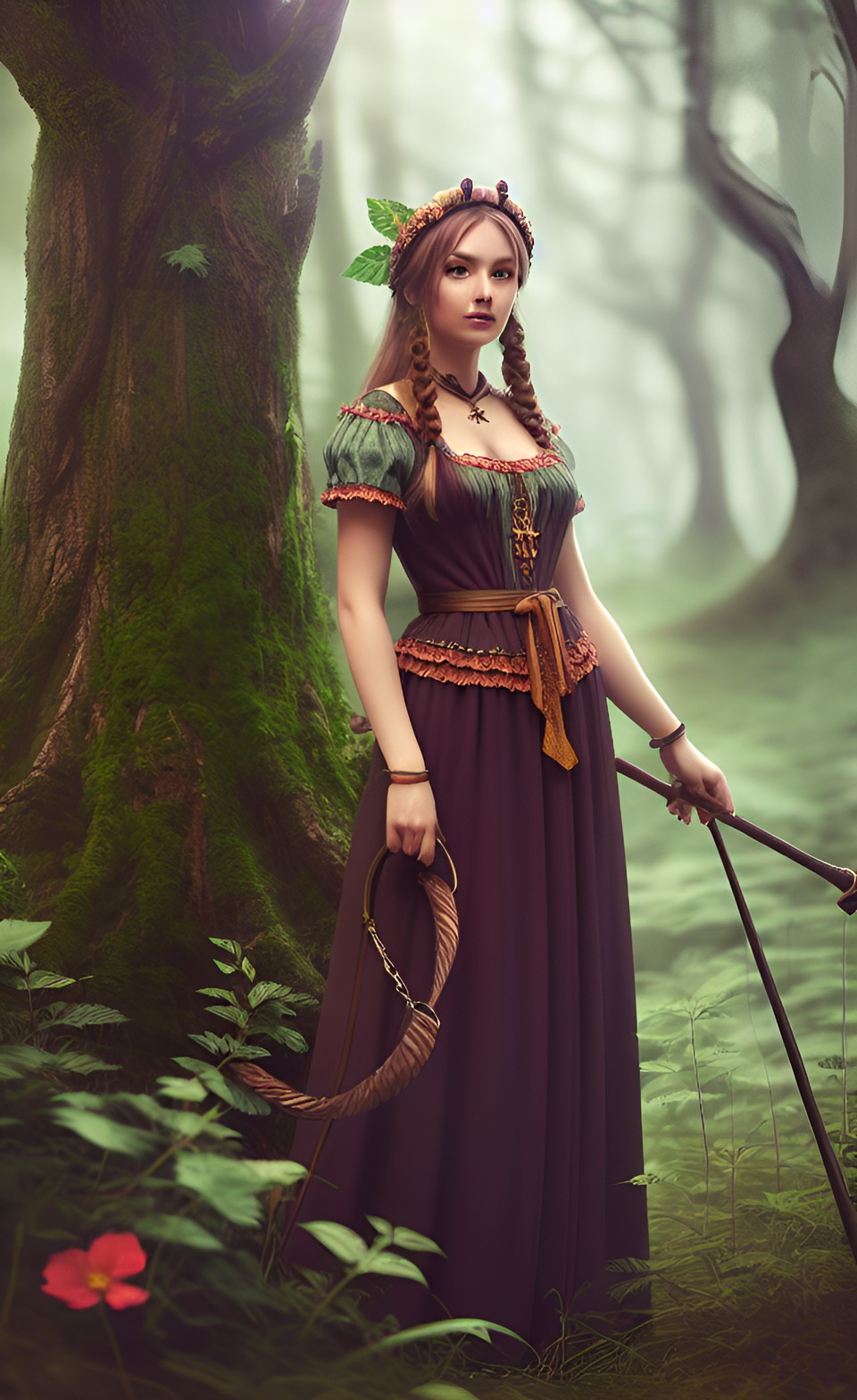 cute fantasy slavic women in forest preview