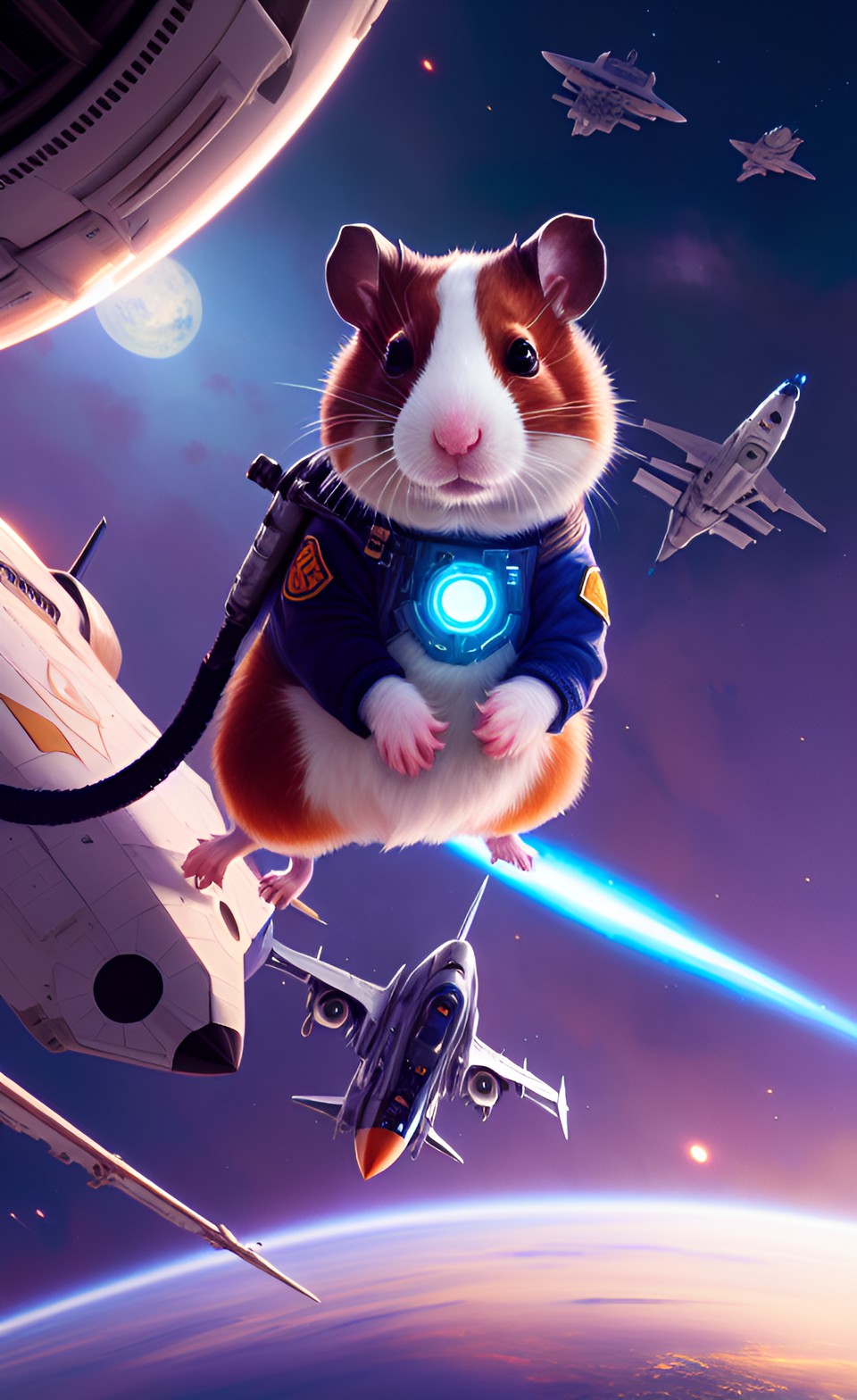 Hampter - hamster in fighter space jet preview