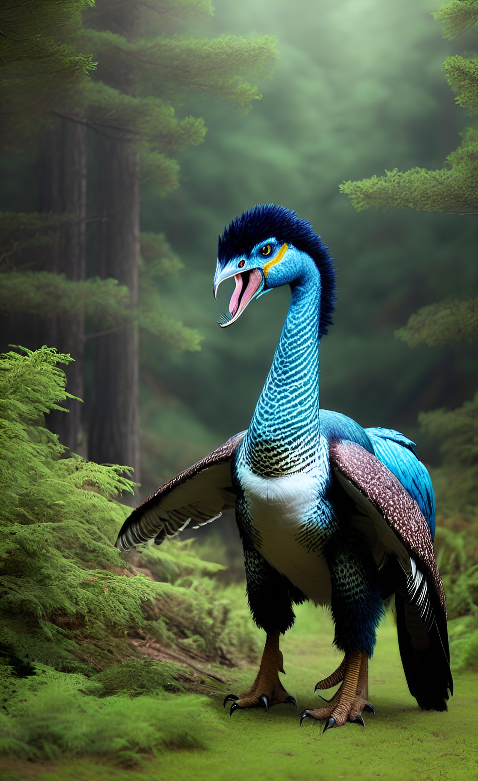 therizinosaurus walking in forest, dinosaur preview