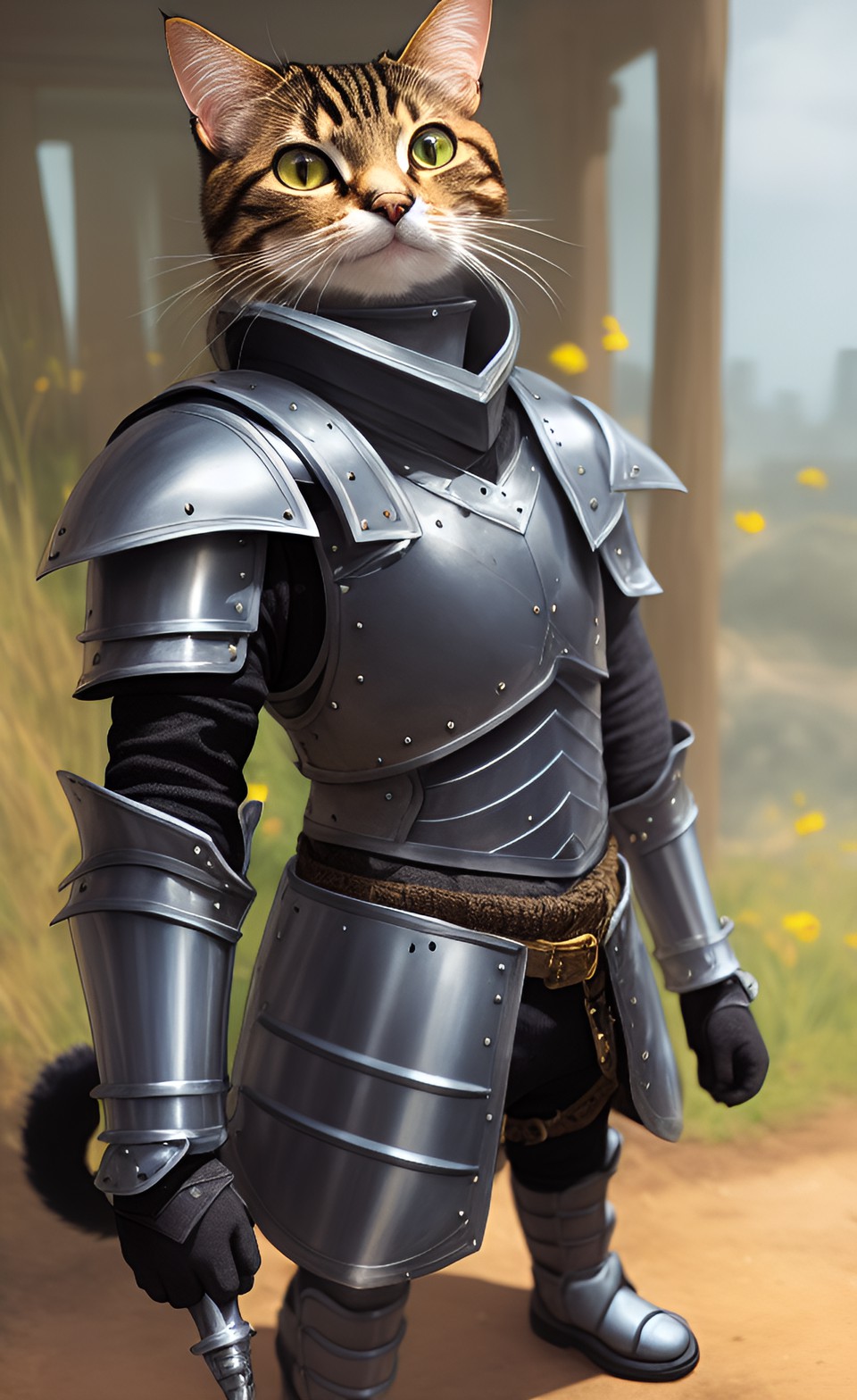 Cat knight 2 - chat avec une armure preview