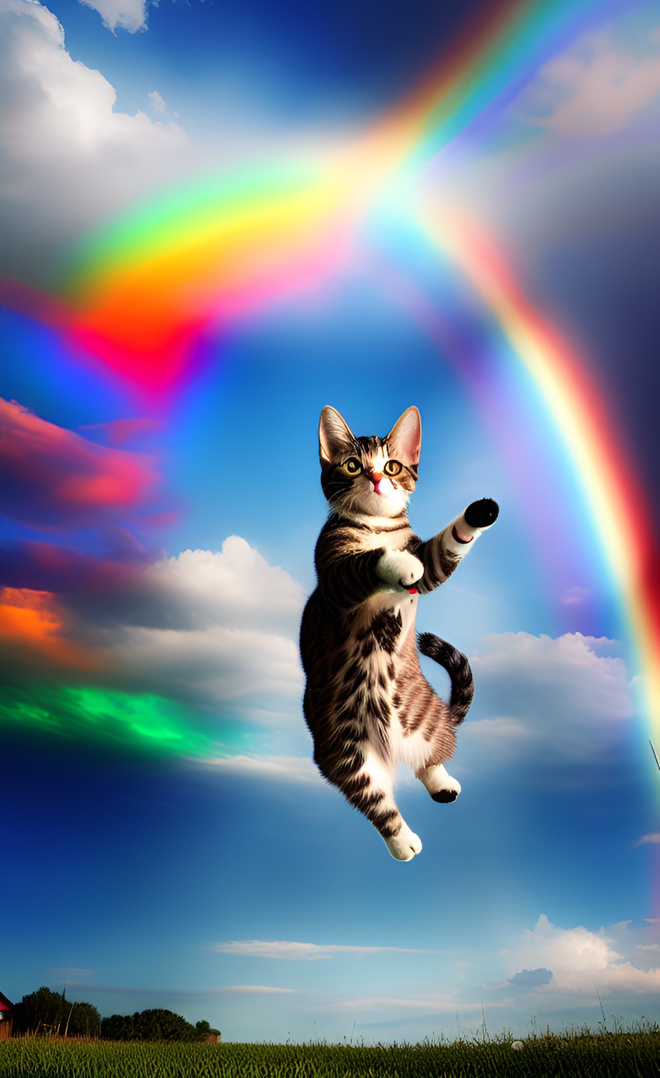 cat jumping over rainbow preview