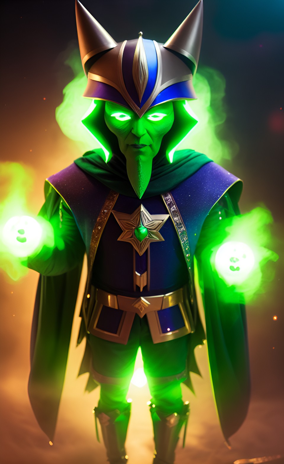 the evil haman (purim villan) as a martian little green man preview