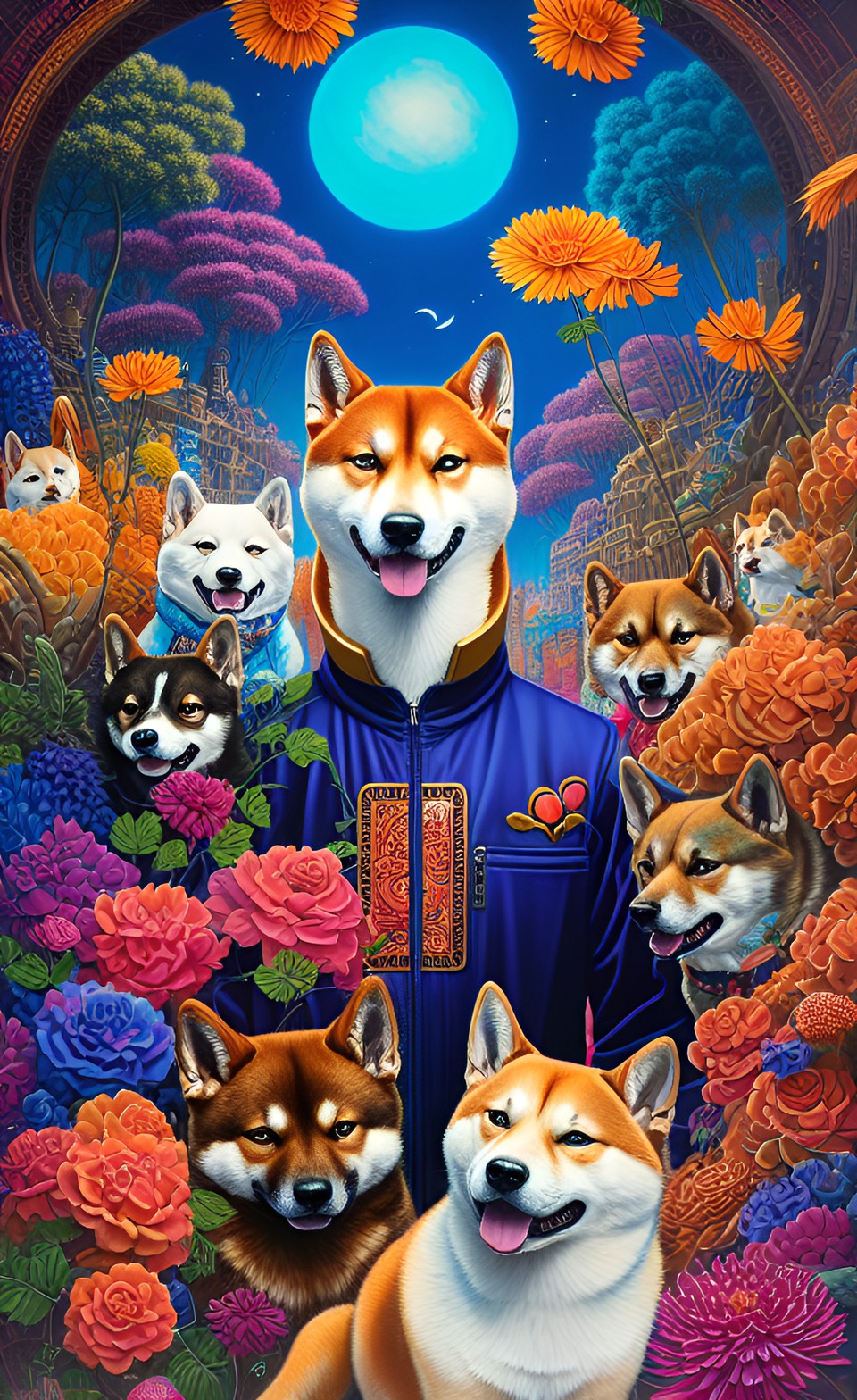 shiba inu surrounded by investors asking for buy preview