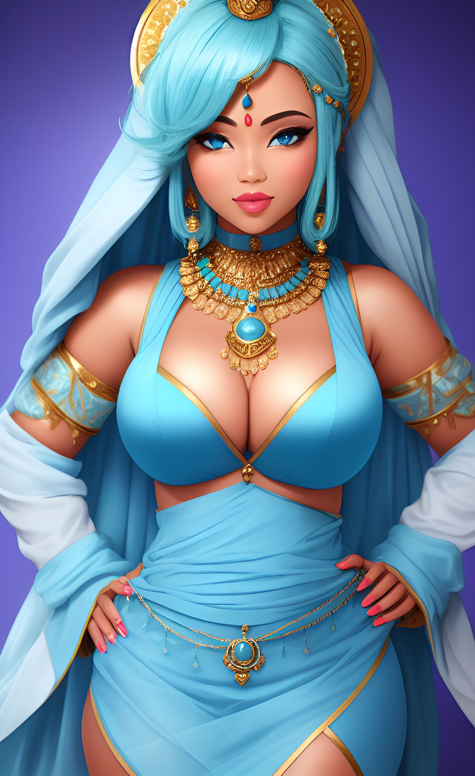 light blue skinned goddess preview