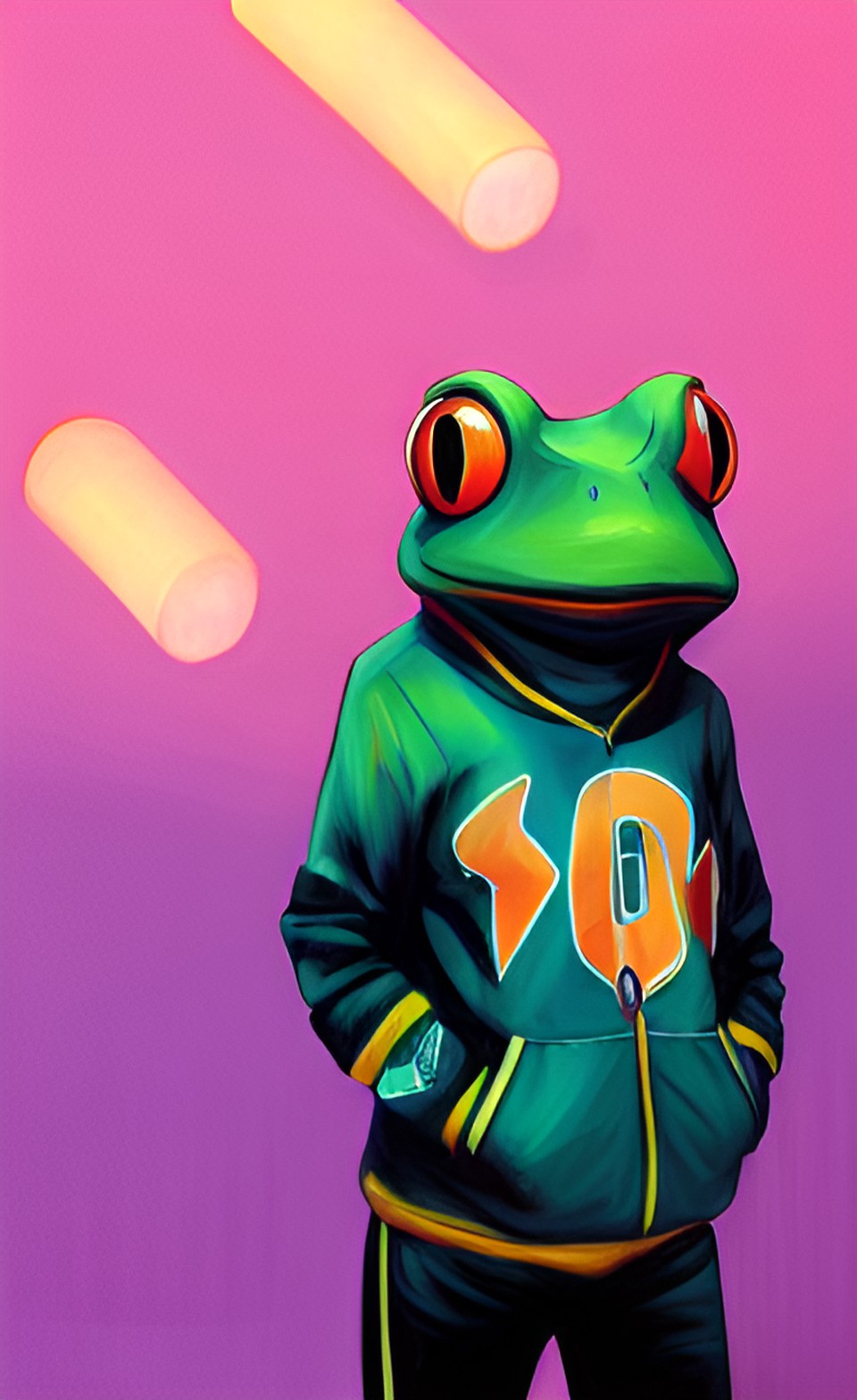 frog wearing a track suit preview