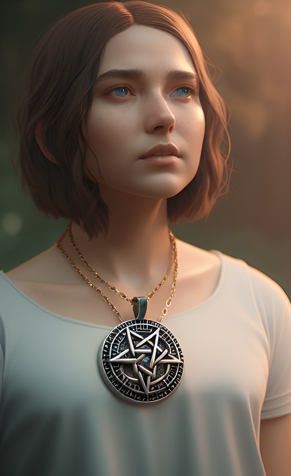 Witch - necklace fire pentacle preview