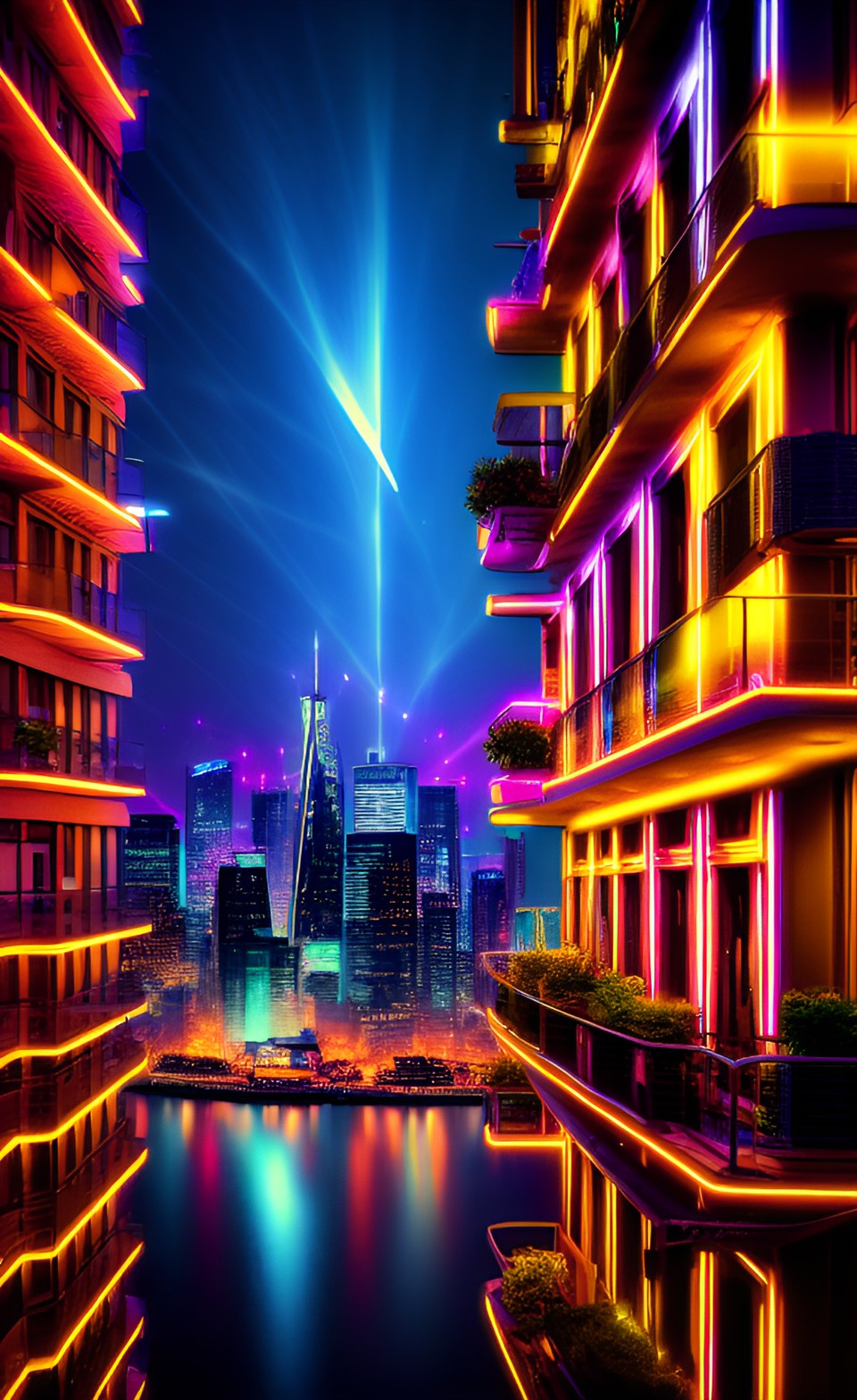 cyperpunk night city vew from balcony preview