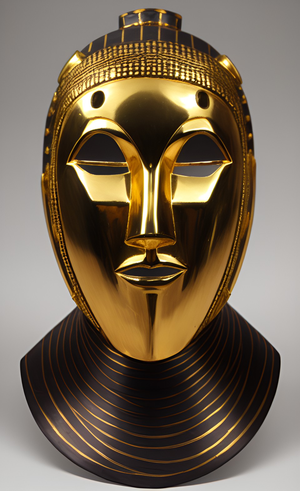 african mask as head bust in gold preview