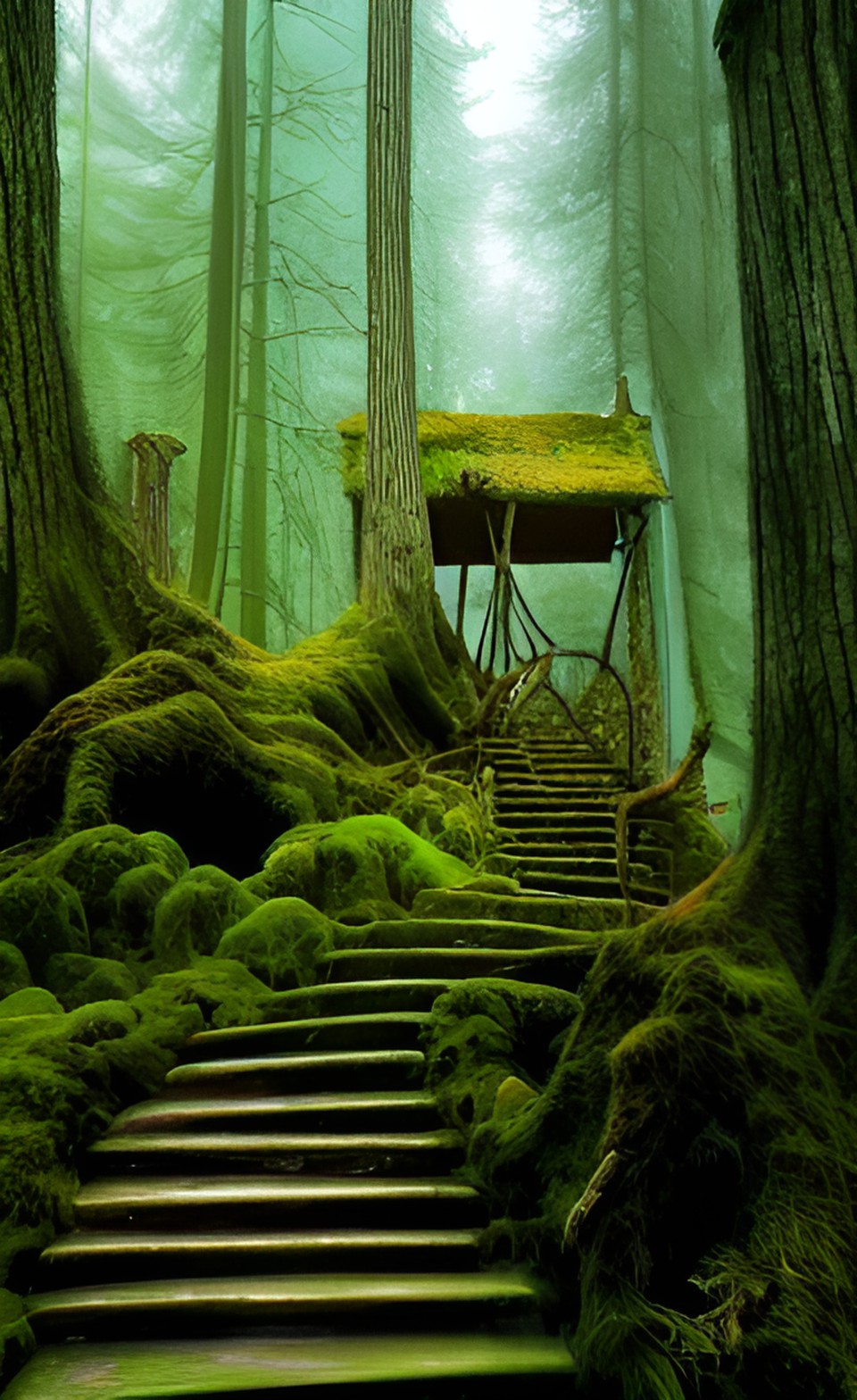 forest, moss, winding crooked steps - forest, moss, winding crooked steps preview