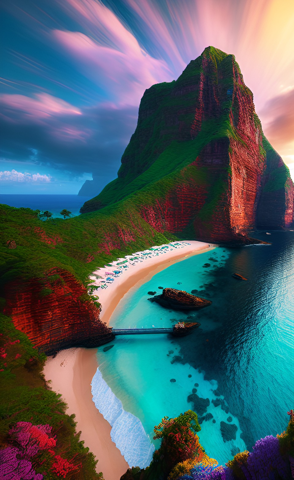 digital art, island, ultrawide preview