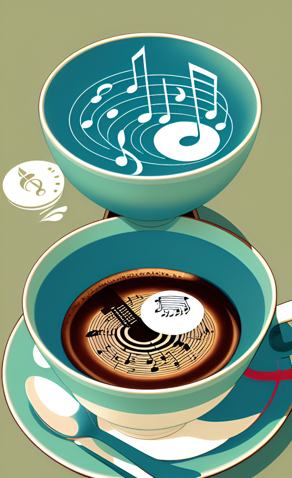 “Tom’s Diner” cover - music notes inside a cup of coffee preview