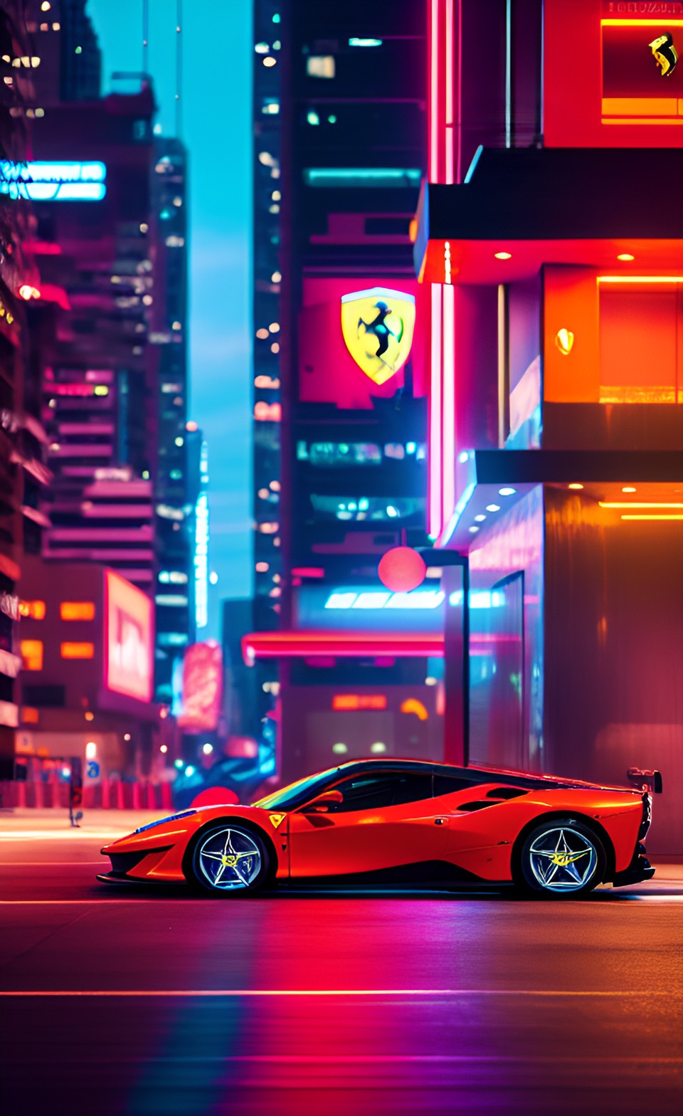 ferrari dealership cyberpunk style preview