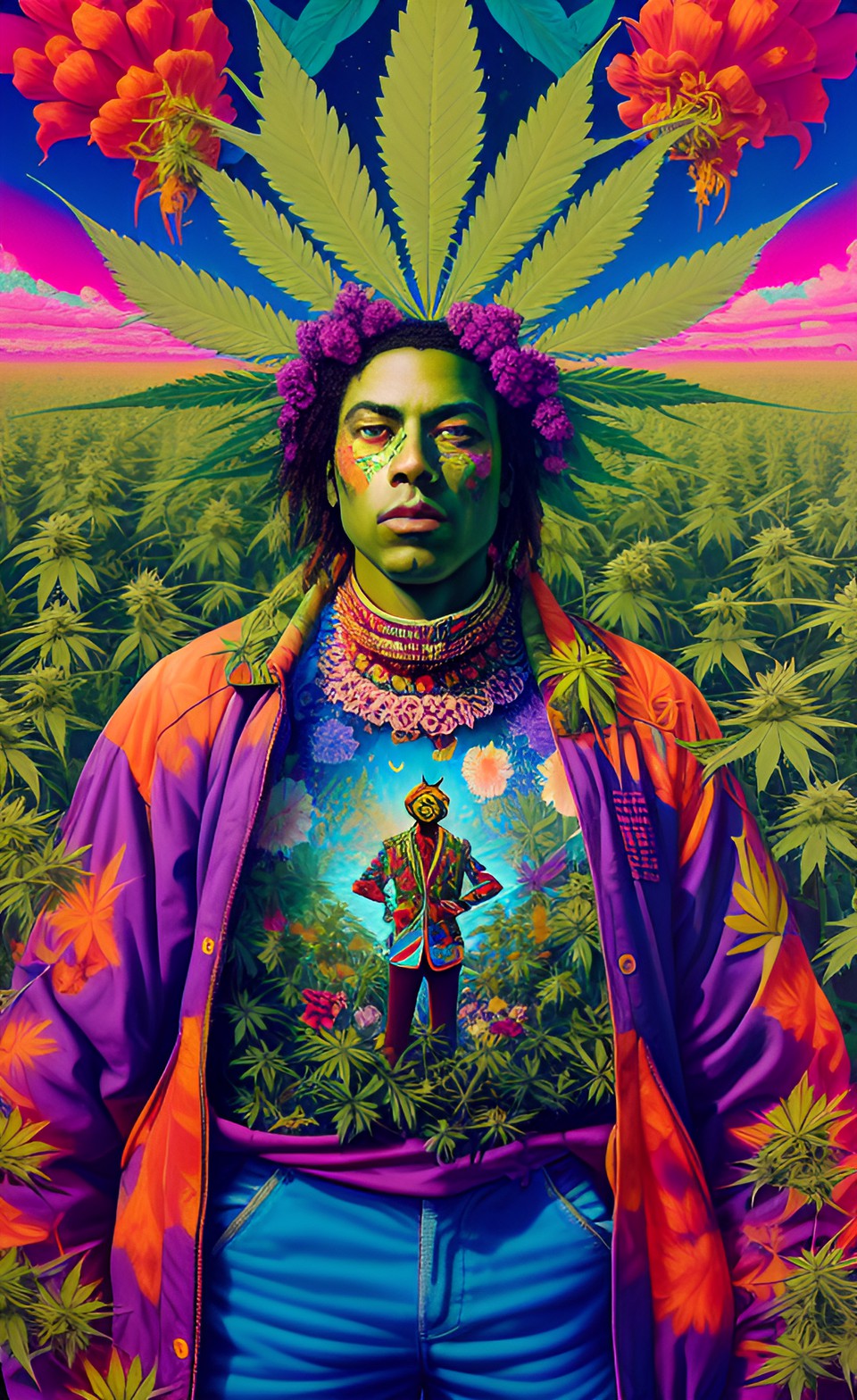 man standing in a fields of cannabis preview