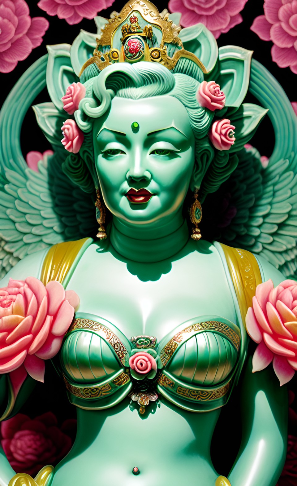 a jade chinese statue of marilyn monroe, old chinese style preview