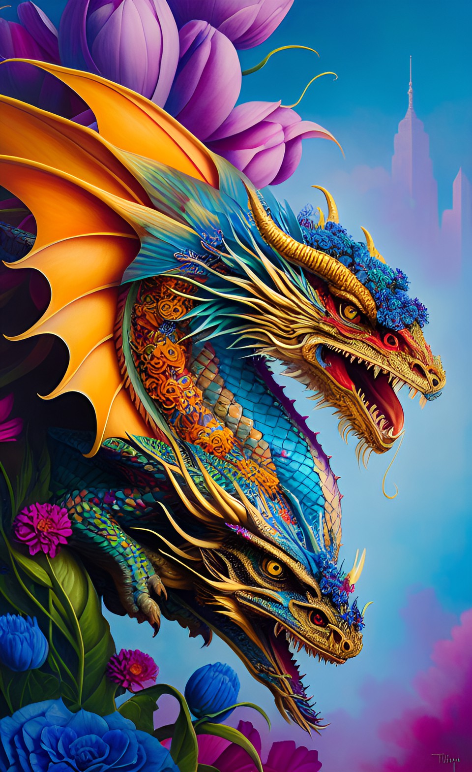 Plant Dragon - dragon made of flowers preview