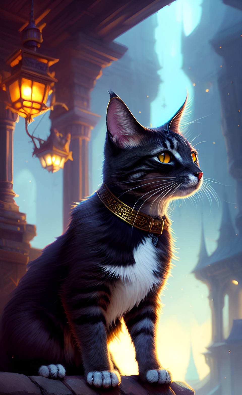 cat in fantasy clothing, on a magical adventure, preview