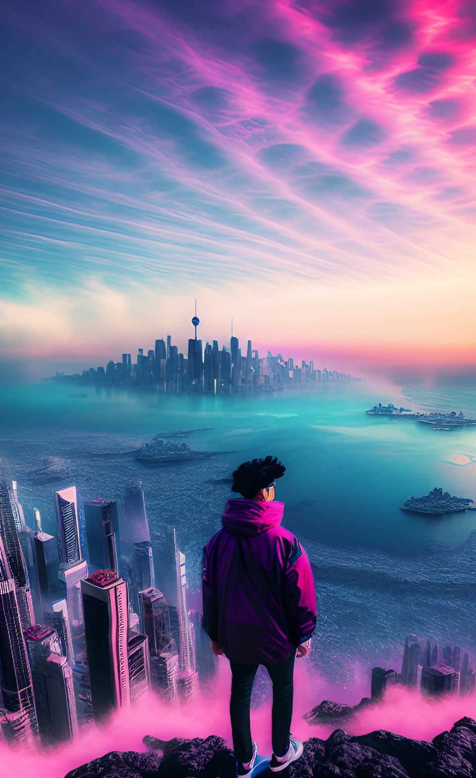 at the edge of the world, vaporwave, mega city preview