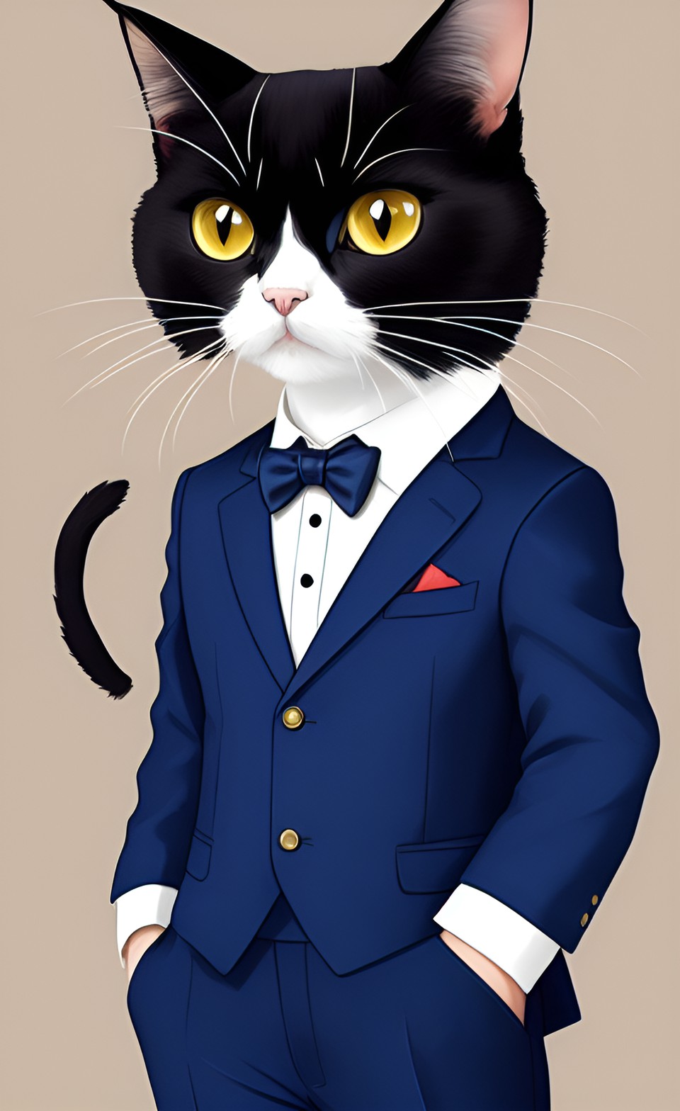 Me-wow - cat anime character in a suit preview