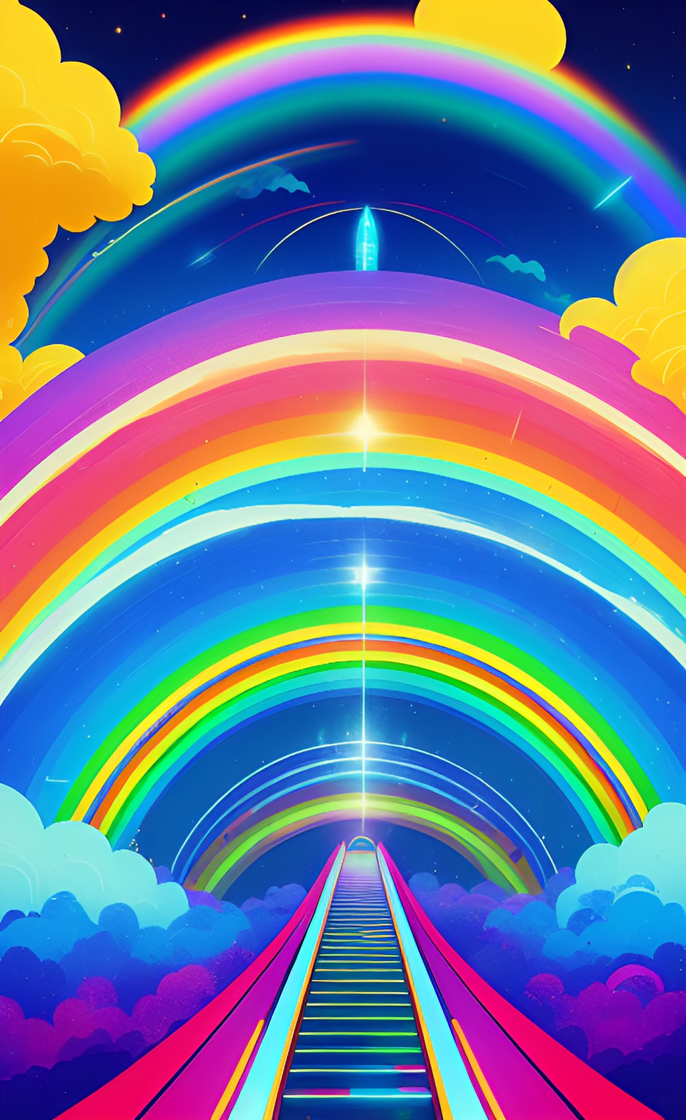 quantum escalator to heavens with a rainbow preview