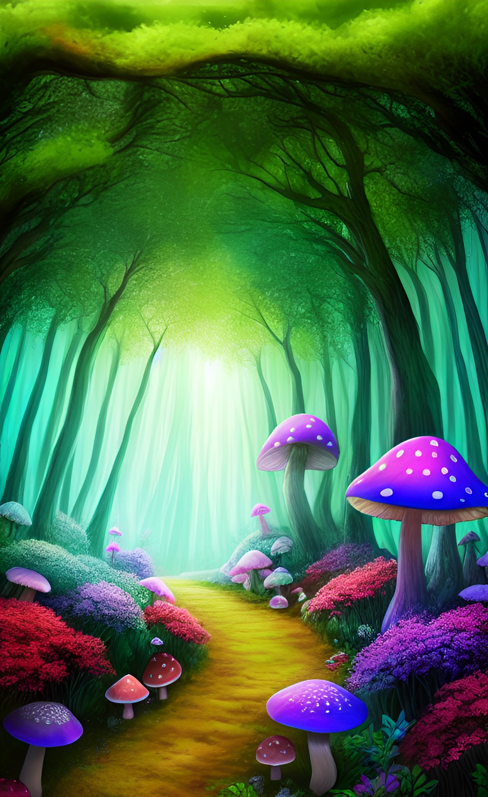 enchanted magical ethereal mushroom forest preview