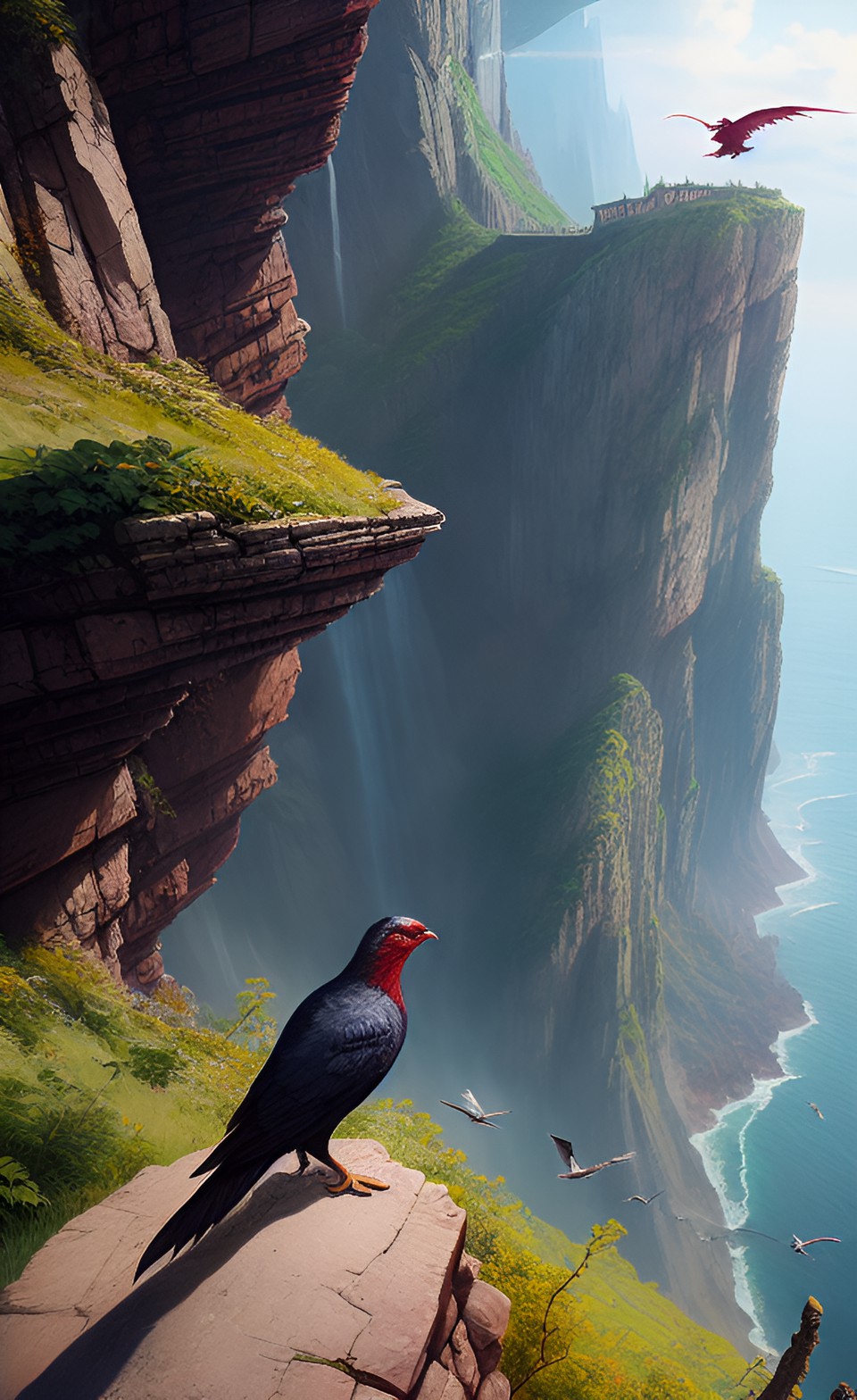 dracula bird on the edge of a cliff preview