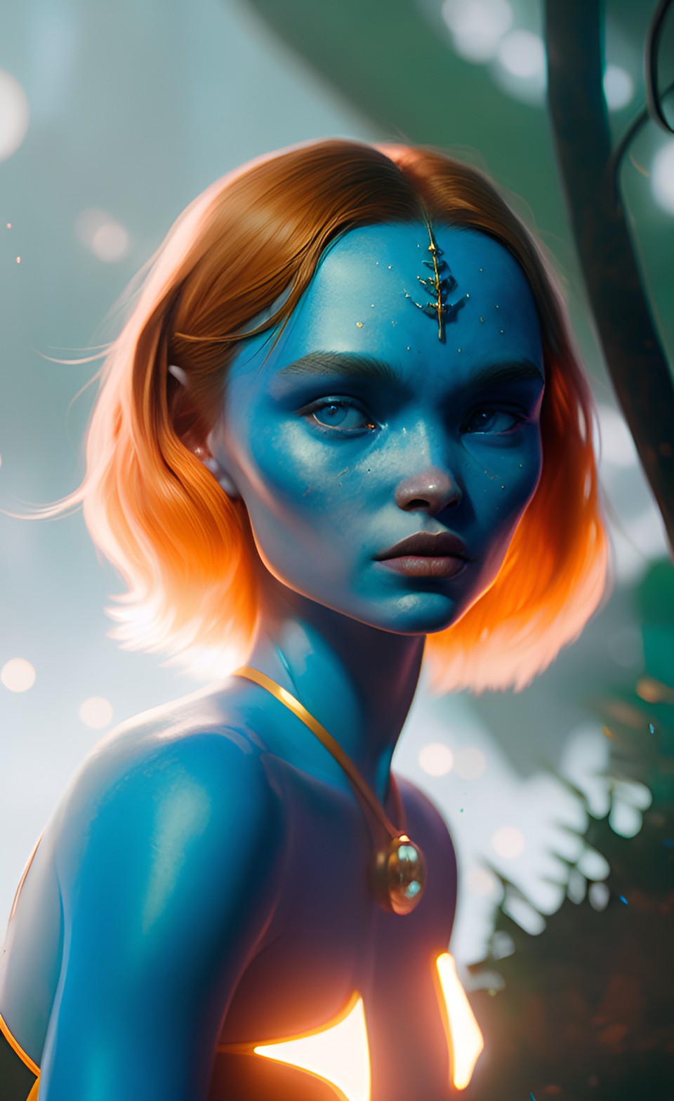 redhead lily rose depp as blue avatar alien preview