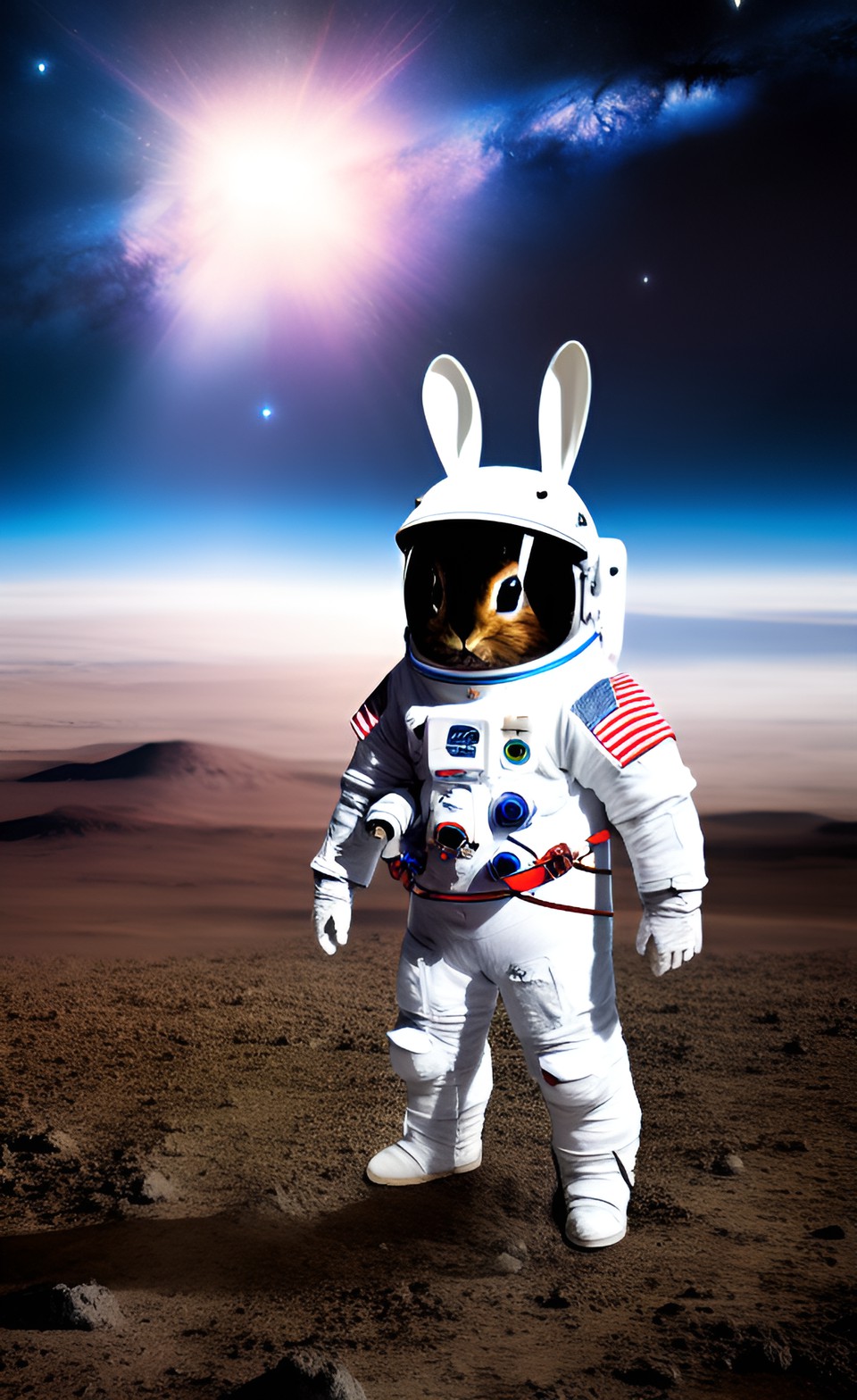 on the desolate moon， rabbit in spacesuit preview