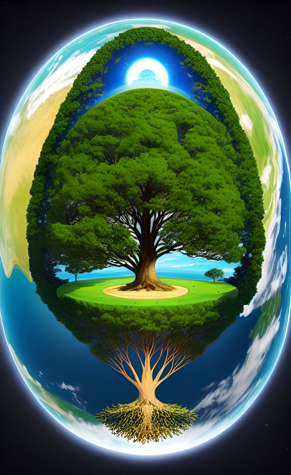 the tree of life on a flat earth with a dome preview