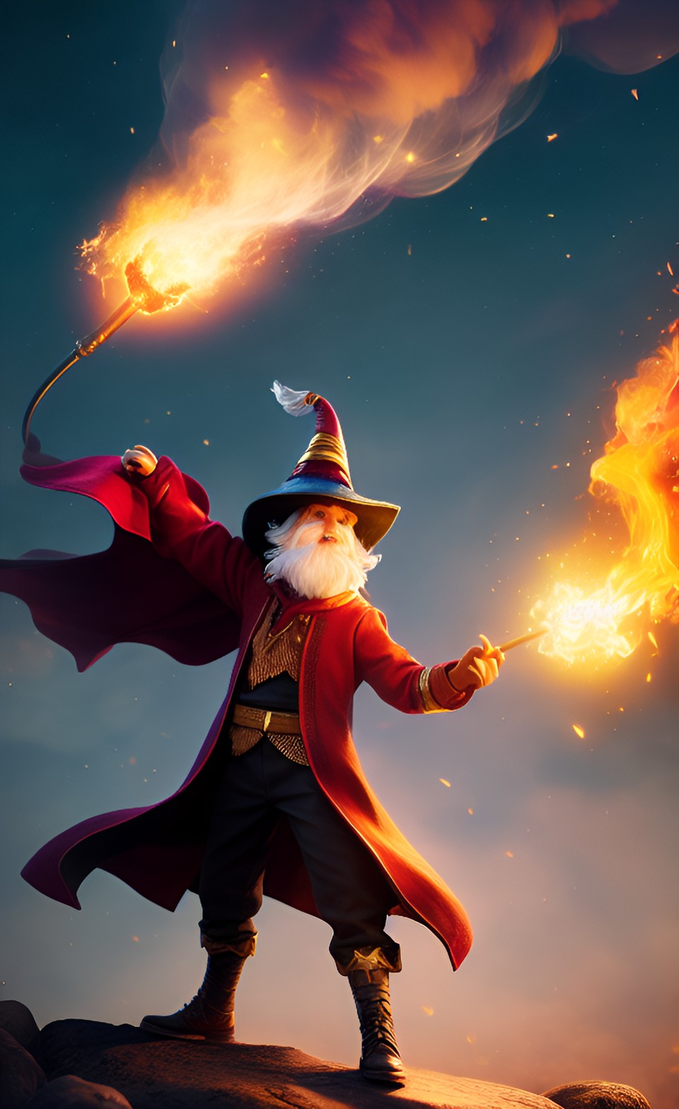 whimsical wizard waves wand wondrously wonderously whisping whisping a a fireball preview