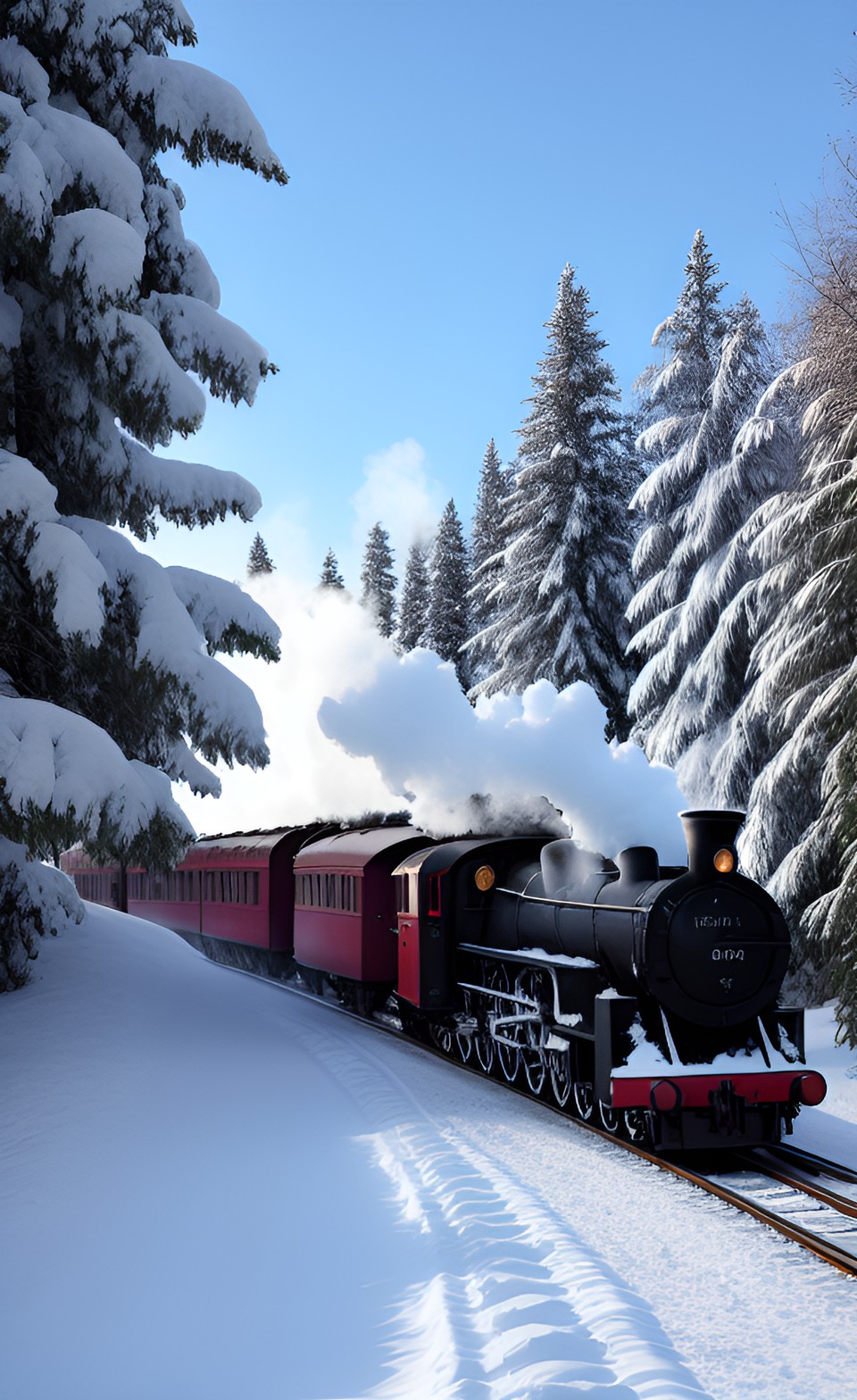 snowy steam train preview