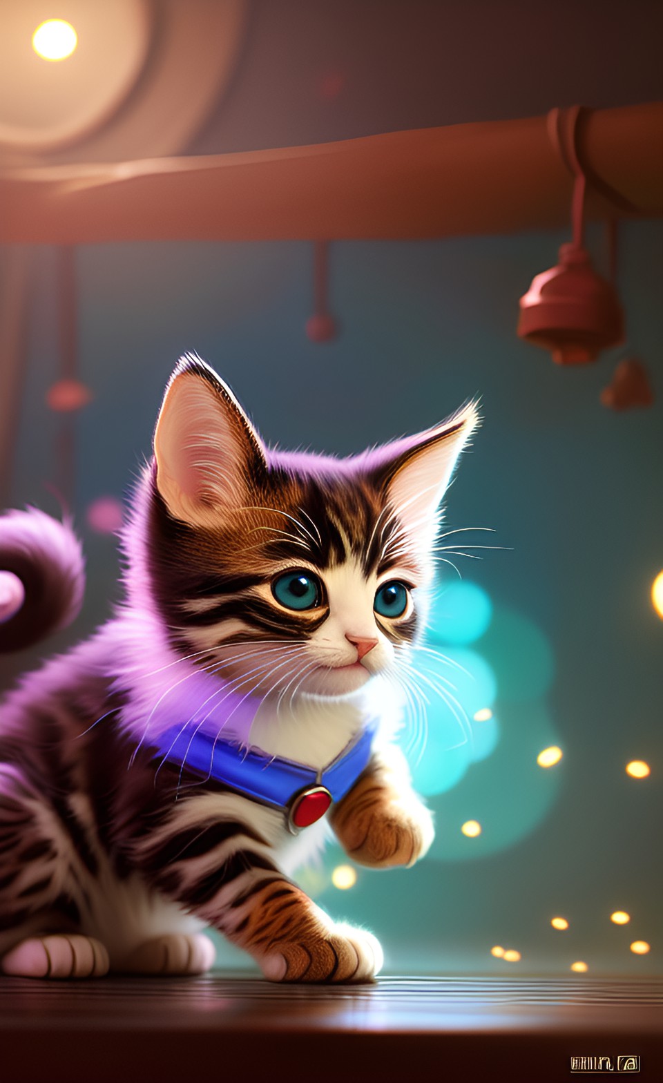 the cutest kitten in costume, character, illustration, unrealistic preview