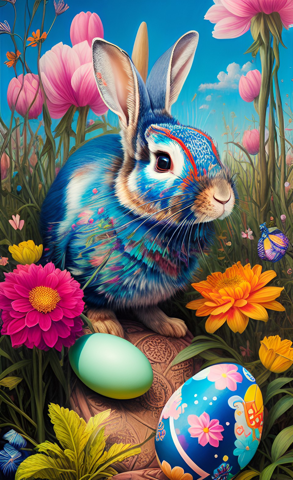 a busy rabbit hides easter eggs in the garden preview