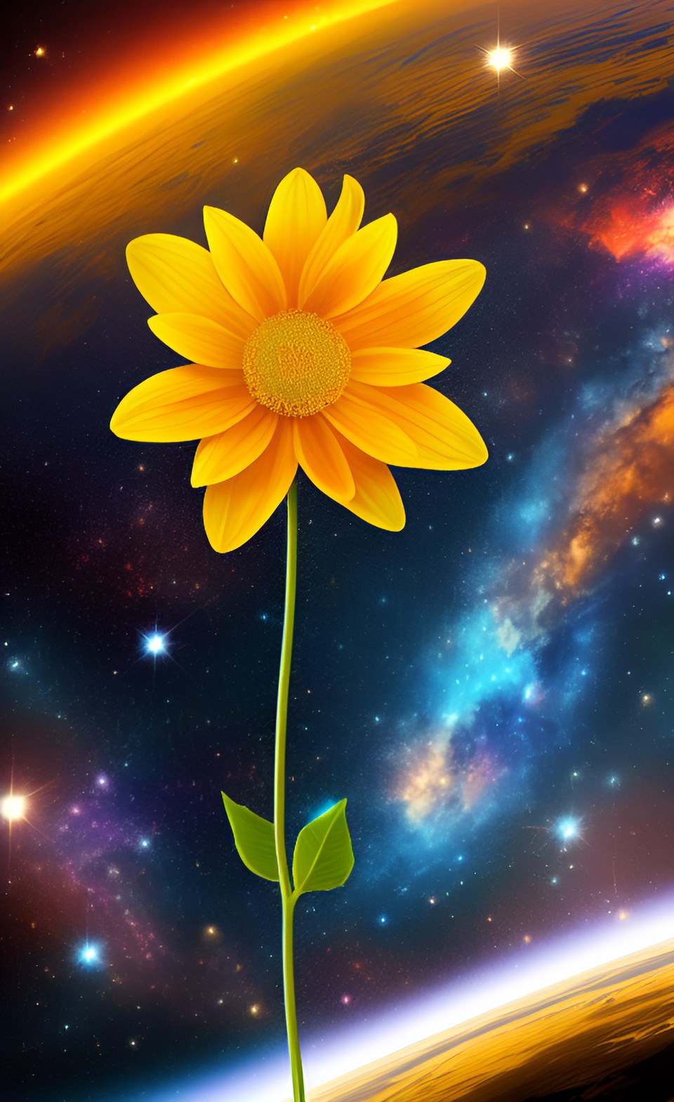 golden flower in space preview