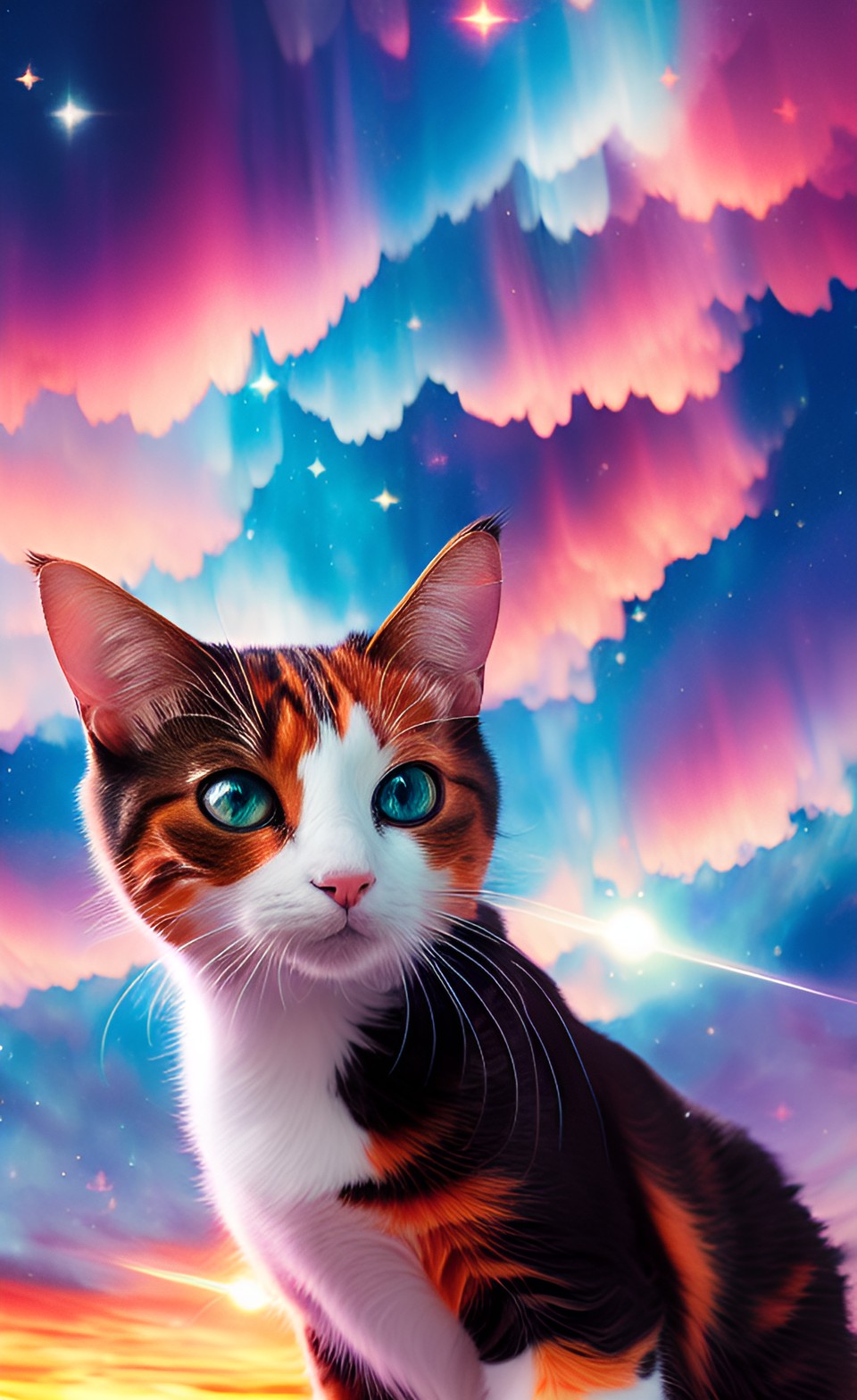 calico cat sky stars preview