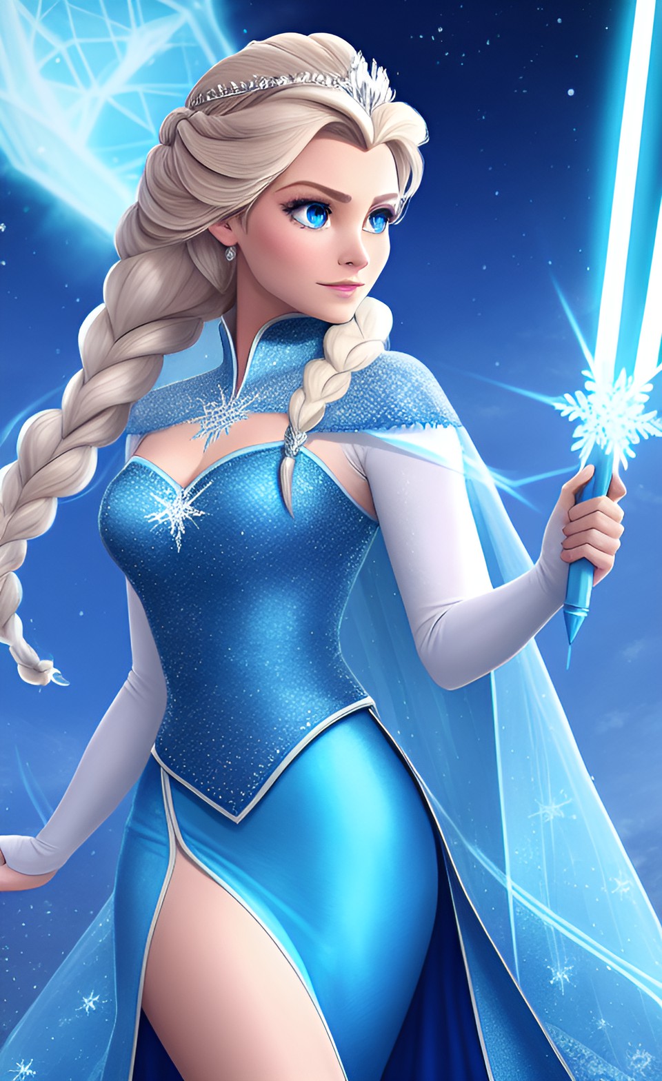 queen elsa as a jedi master preview