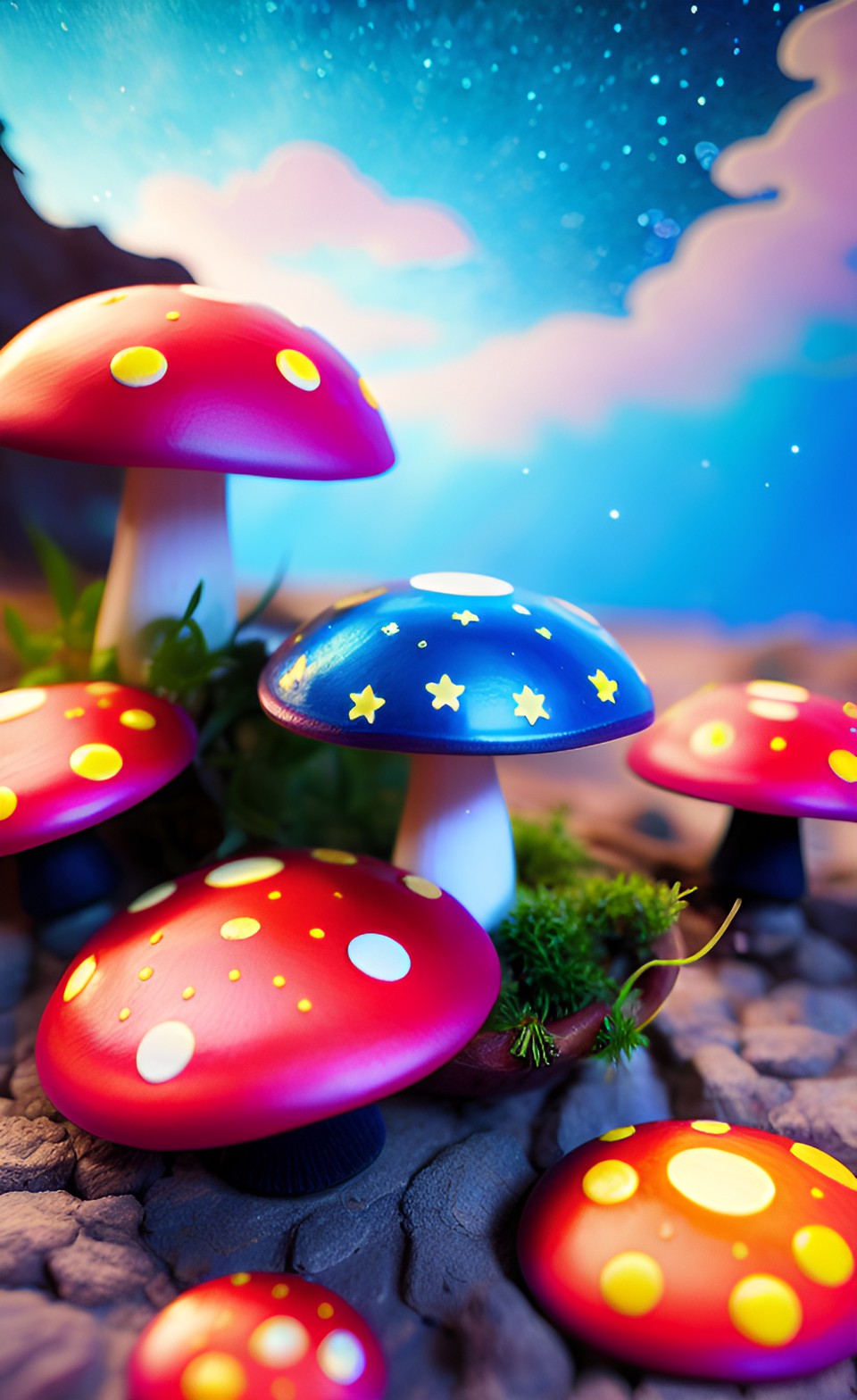 Star Candy Mushroom - moon starry mushroom caps preview