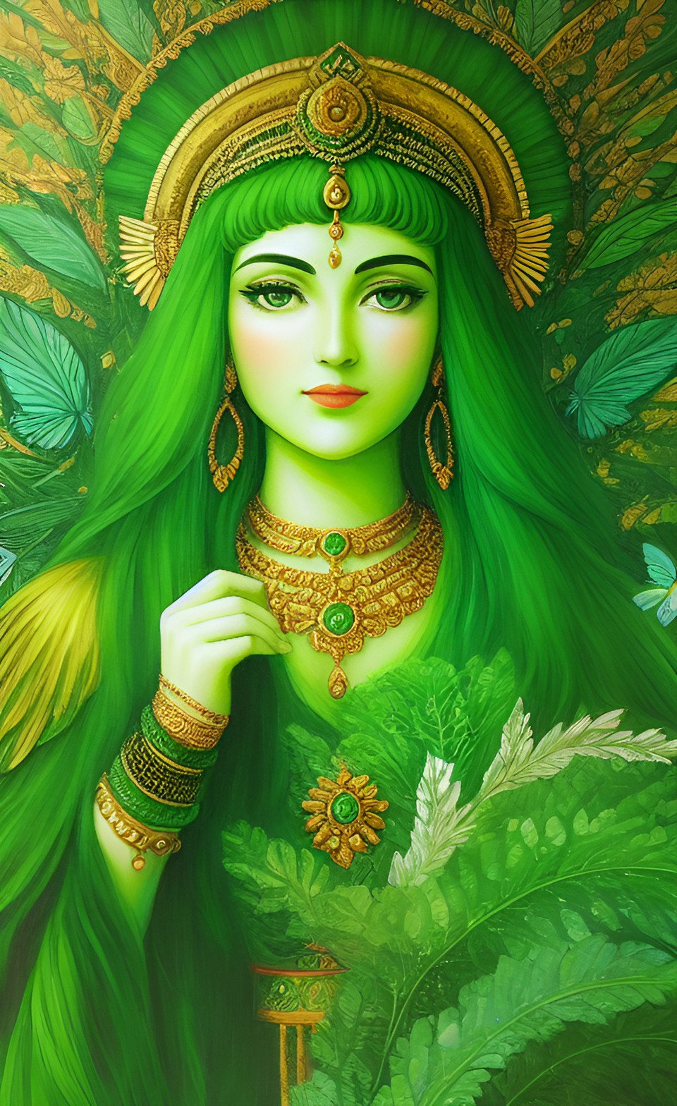 the goddess of the color green in nature and art preview