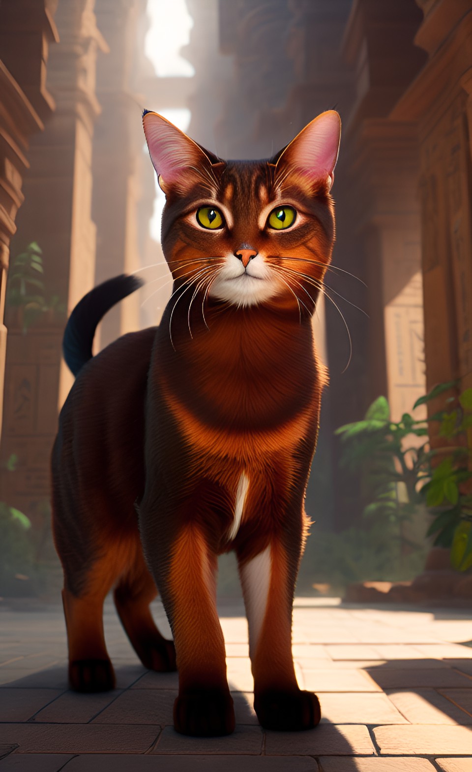 Ra - anime brown abyssinian cat, cat in egypt, egyptian cat, high detail preview