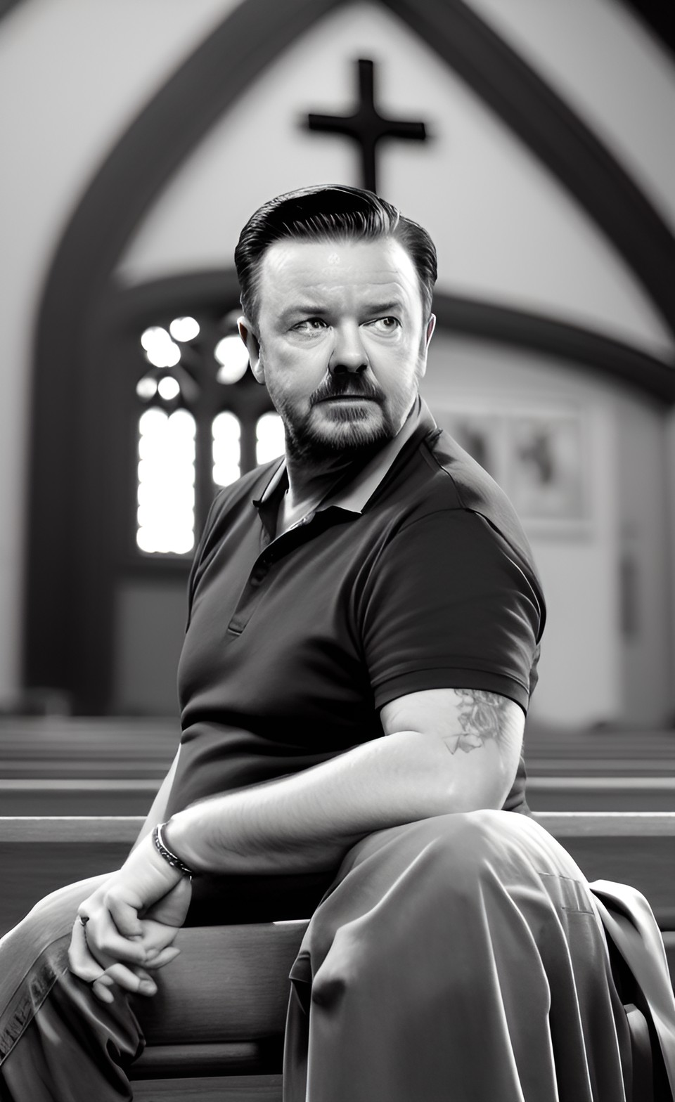 ricky gervais at a church preview