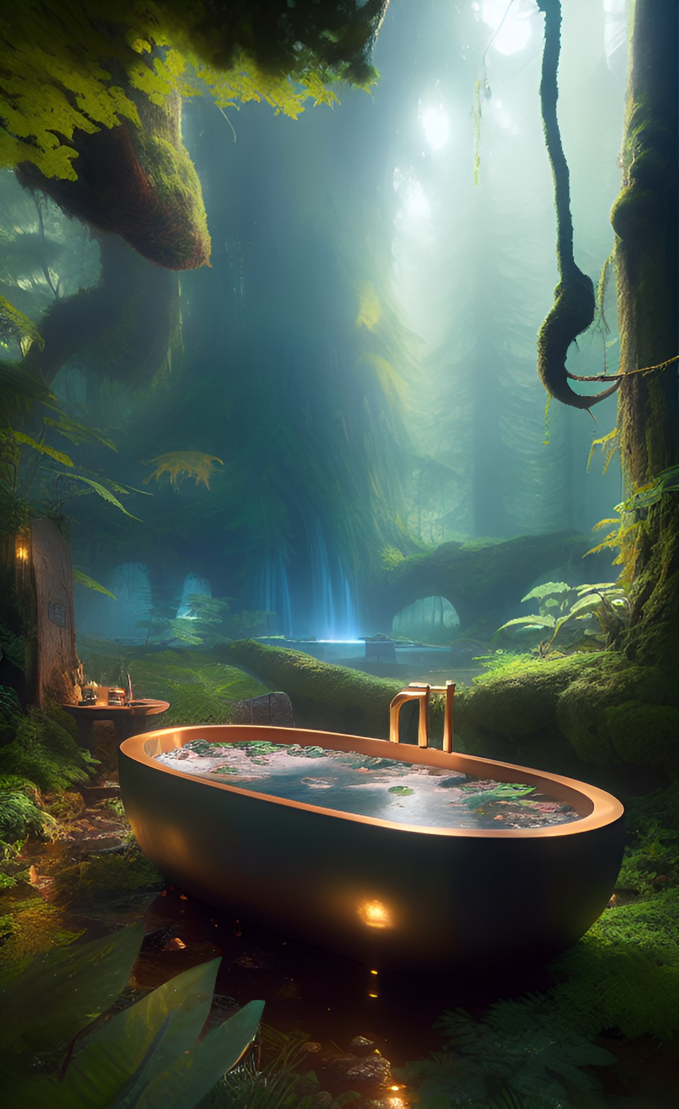 bathtub in forest preview