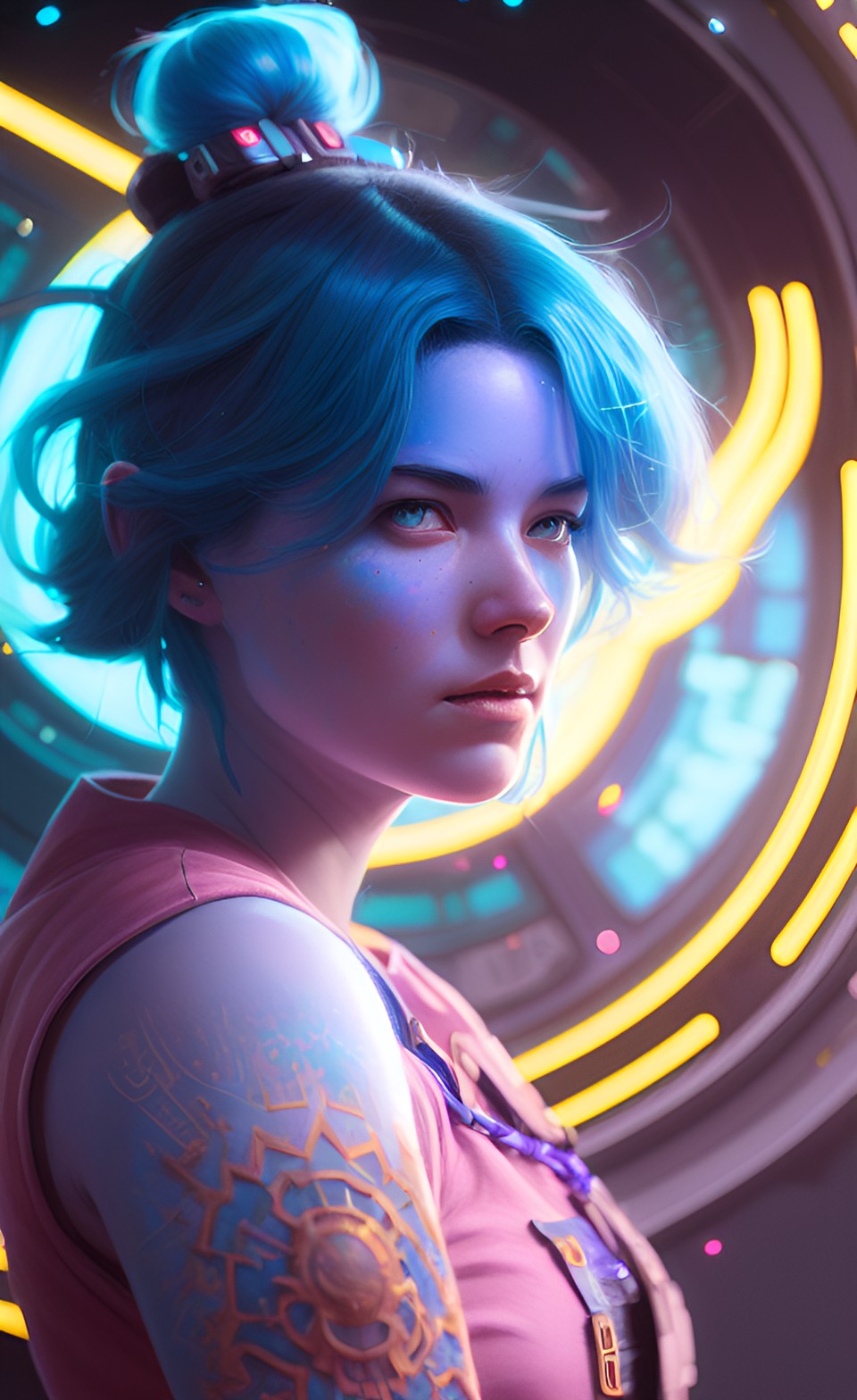 Life of space - space blue hair woman preview