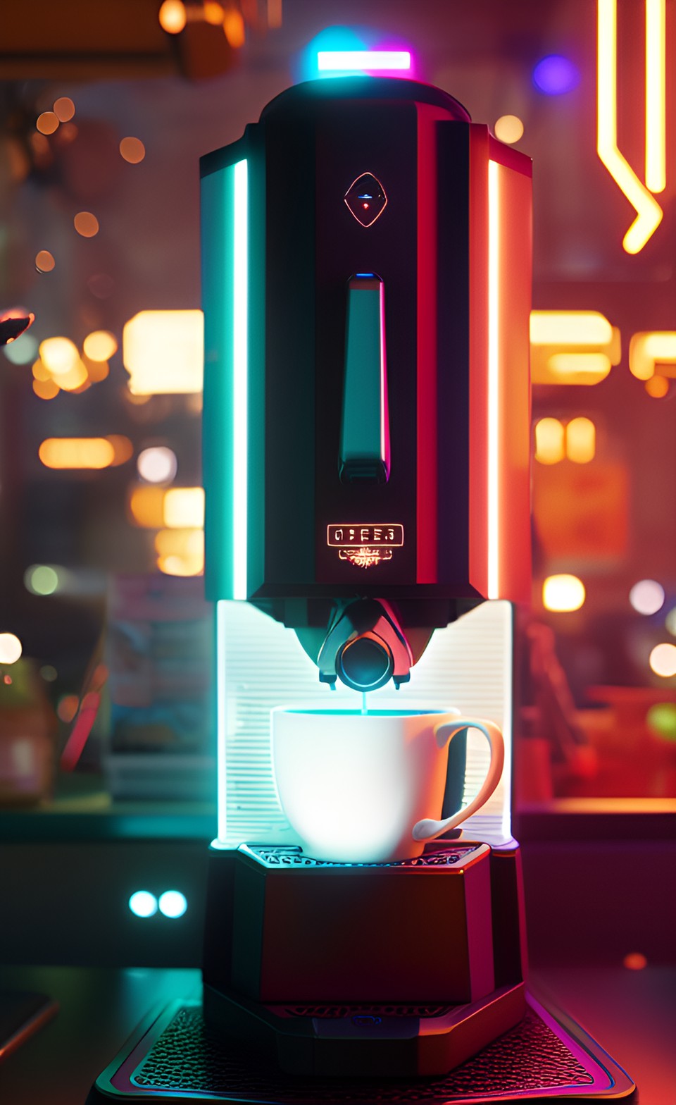 Cup of Future - coffee machine high tech lights preview