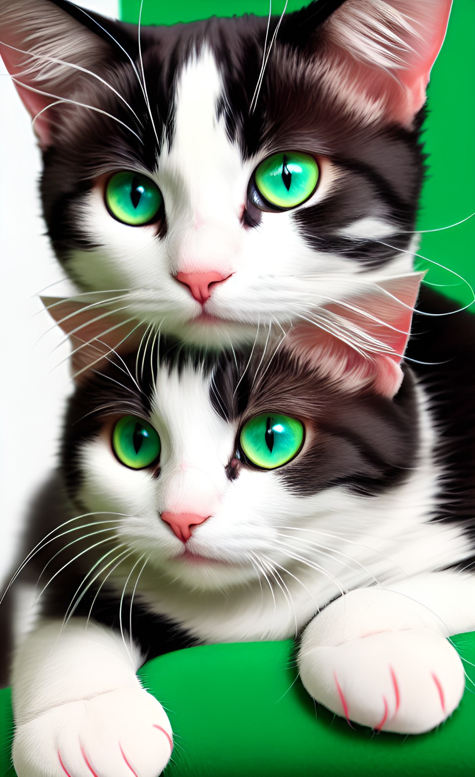 cute cat green eyes with all white fur preview